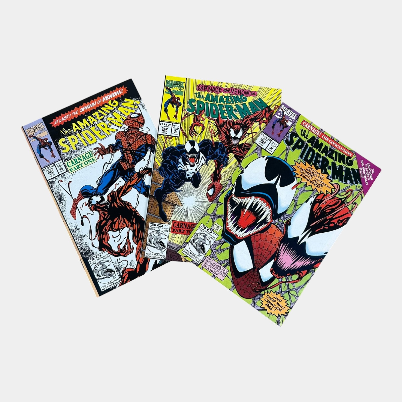 Amazing Spider-Man #361-363 1st, 2nd, & 3rd Appearance Of Carnage High Grade Key Comic Books Marvel (1 of 7)