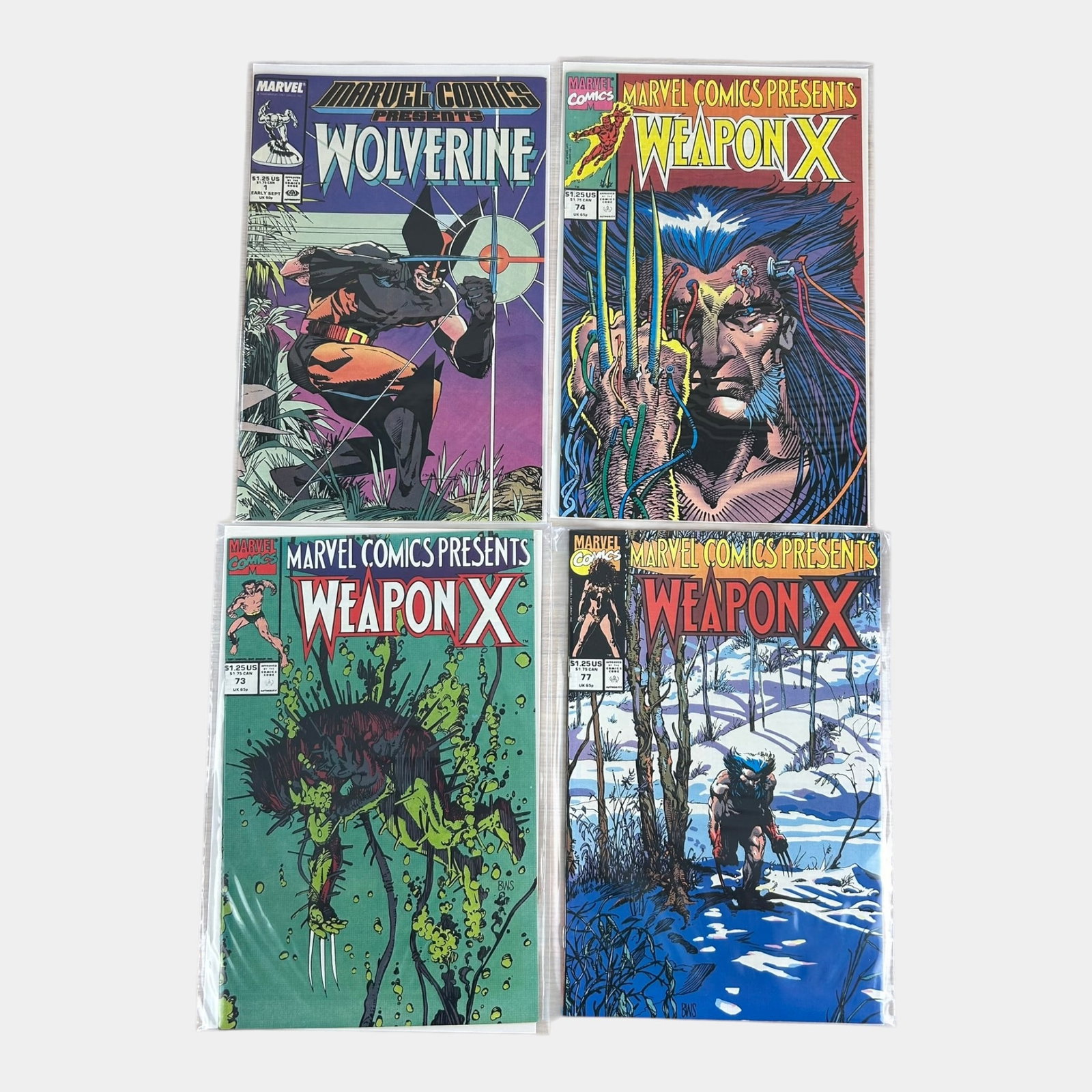 Marvel Comics Presents #1, 73, 74, & 77 Wolverine Weapon X Key Comic Books High Grade Marvel Comics (1 of 5)