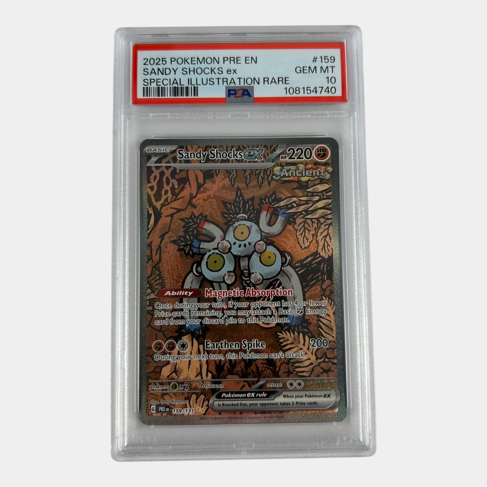Sandy Shocks EX 159/131 PSA 10 Prismatic Evolutions Scarlet & Violet Special Illustration Rare SIR: Professional, fast, and affordable in house shipping available for all items.For higher resolution images please visit www.bid.craftedauctions.com Sandy Shocks EX 159/131 PSA 10 Prismatic Evolutions S