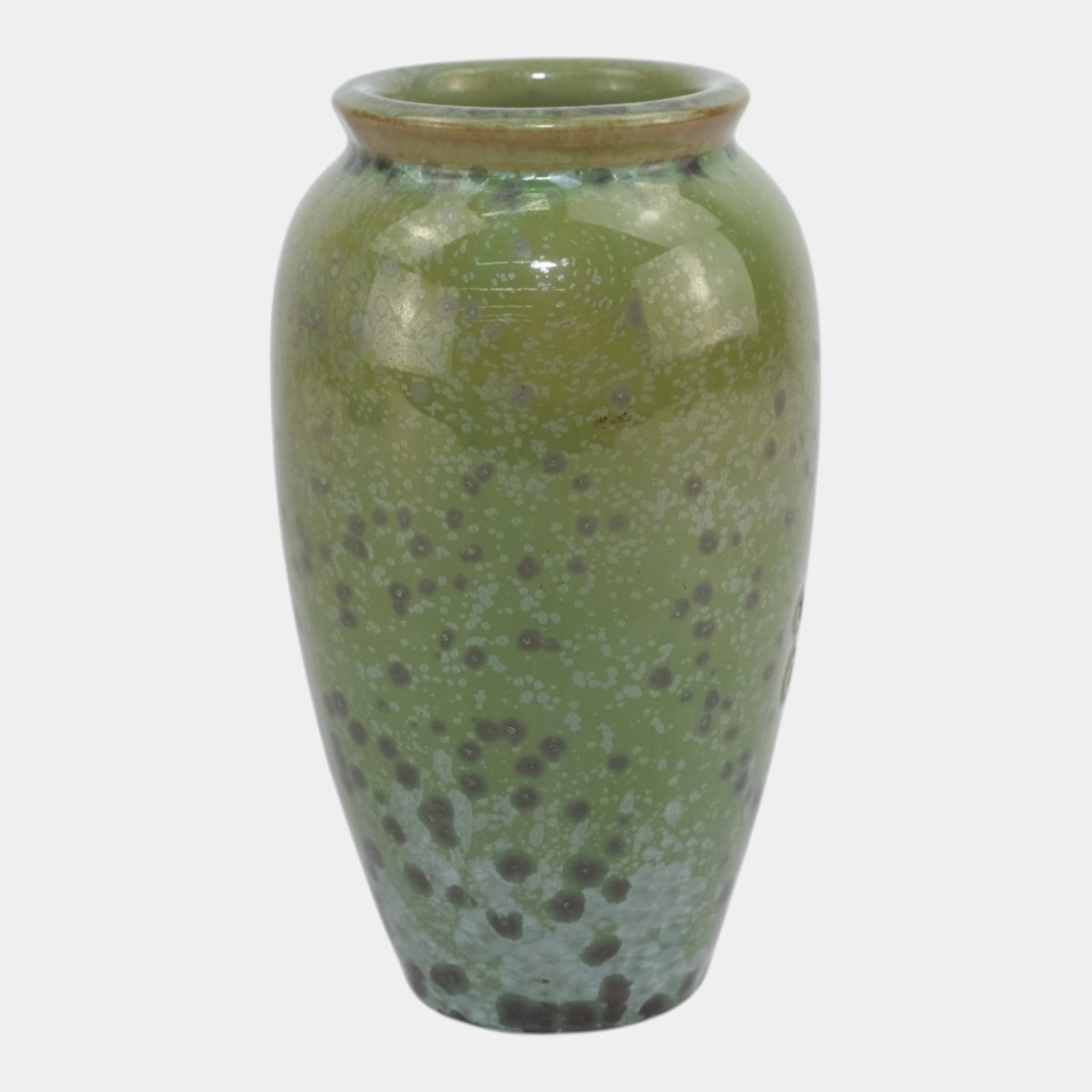 Fulper Early 20th Century Antique Arts And Crafts Mottled Green Crystalline Glaze Pottery Vase 583 - 4
