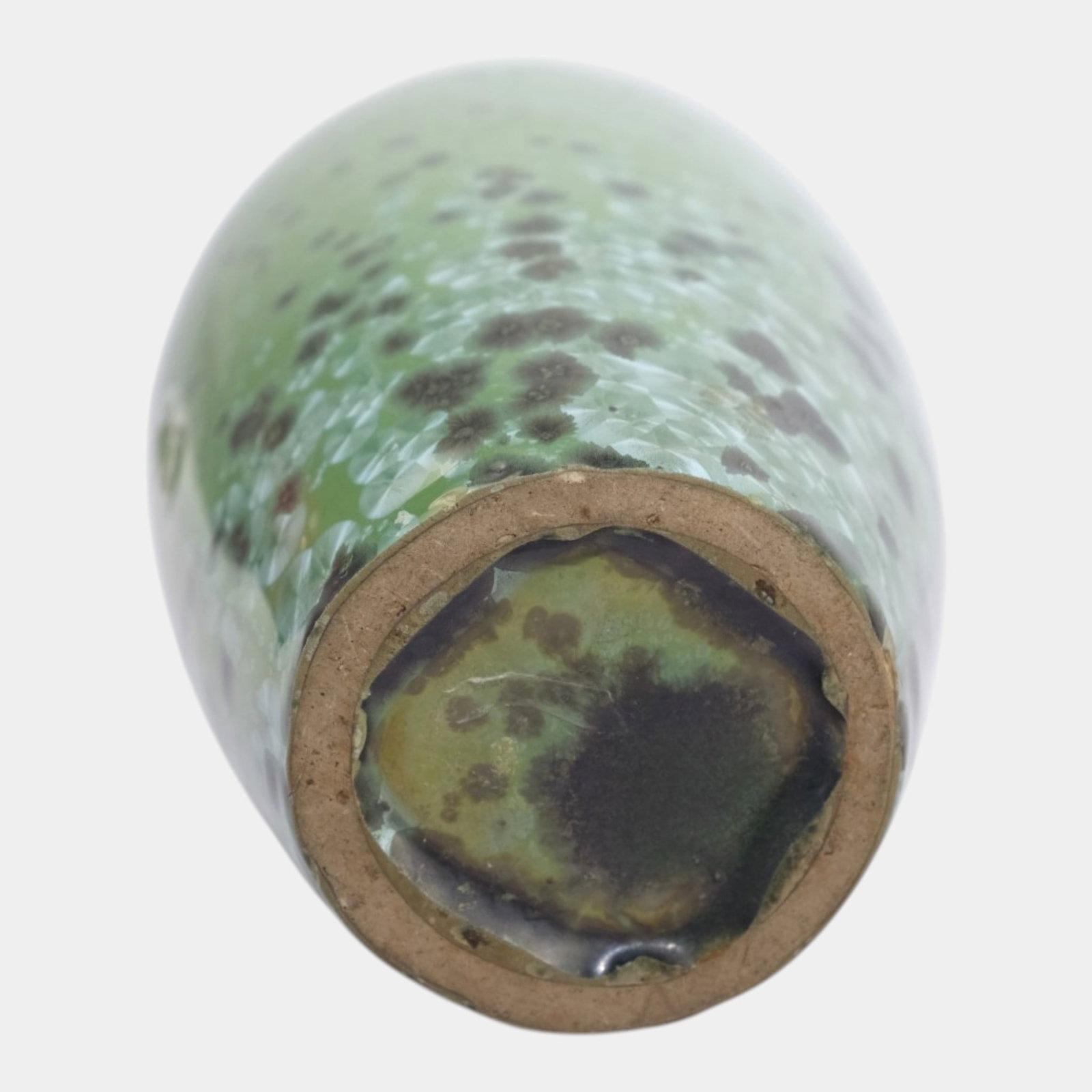 Fulper Early 20th Century Antique Arts And Crafts Mottled Green Crystalline Glaze Pottery Vase 583 - 6