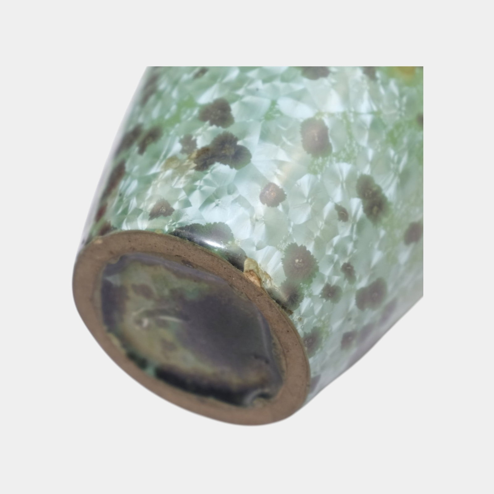 Fulper Early 20th Century Antique Arts And Crafts Mottled Green Crystalline Glaze Pottery Vase 583 - 8