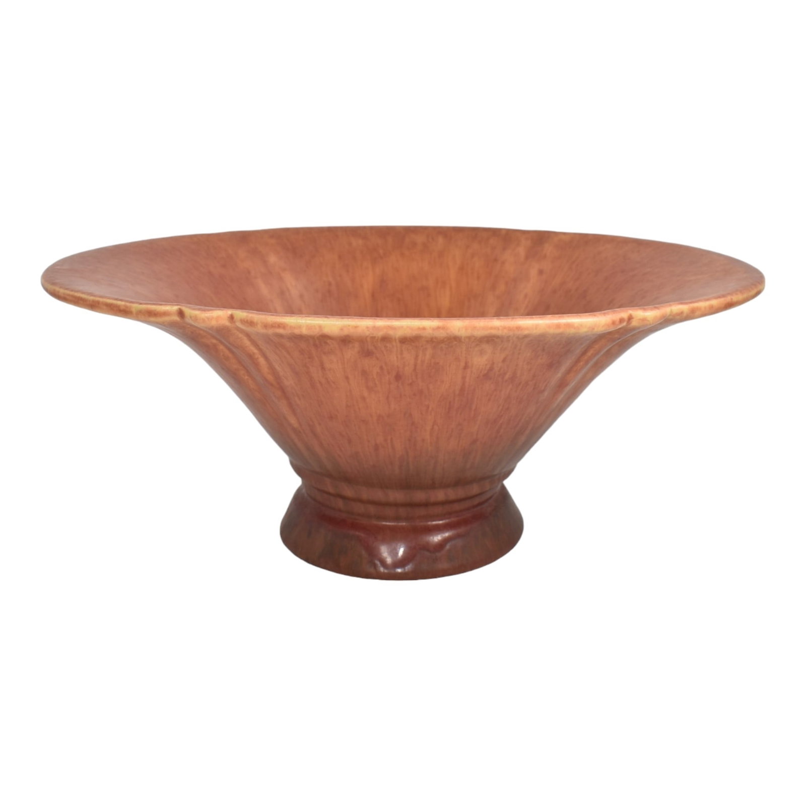 Roseville Windsor Brown 1931 Arts And Crafts Pottery Ceramic Console Bowl 167-12: Professional, fast, and affordable in house shipping available for all items.For higher resolution images please visit bid.craftedauctions.com Roseville Windsor Brown 1931 Arts And Crafts Pottery Cera