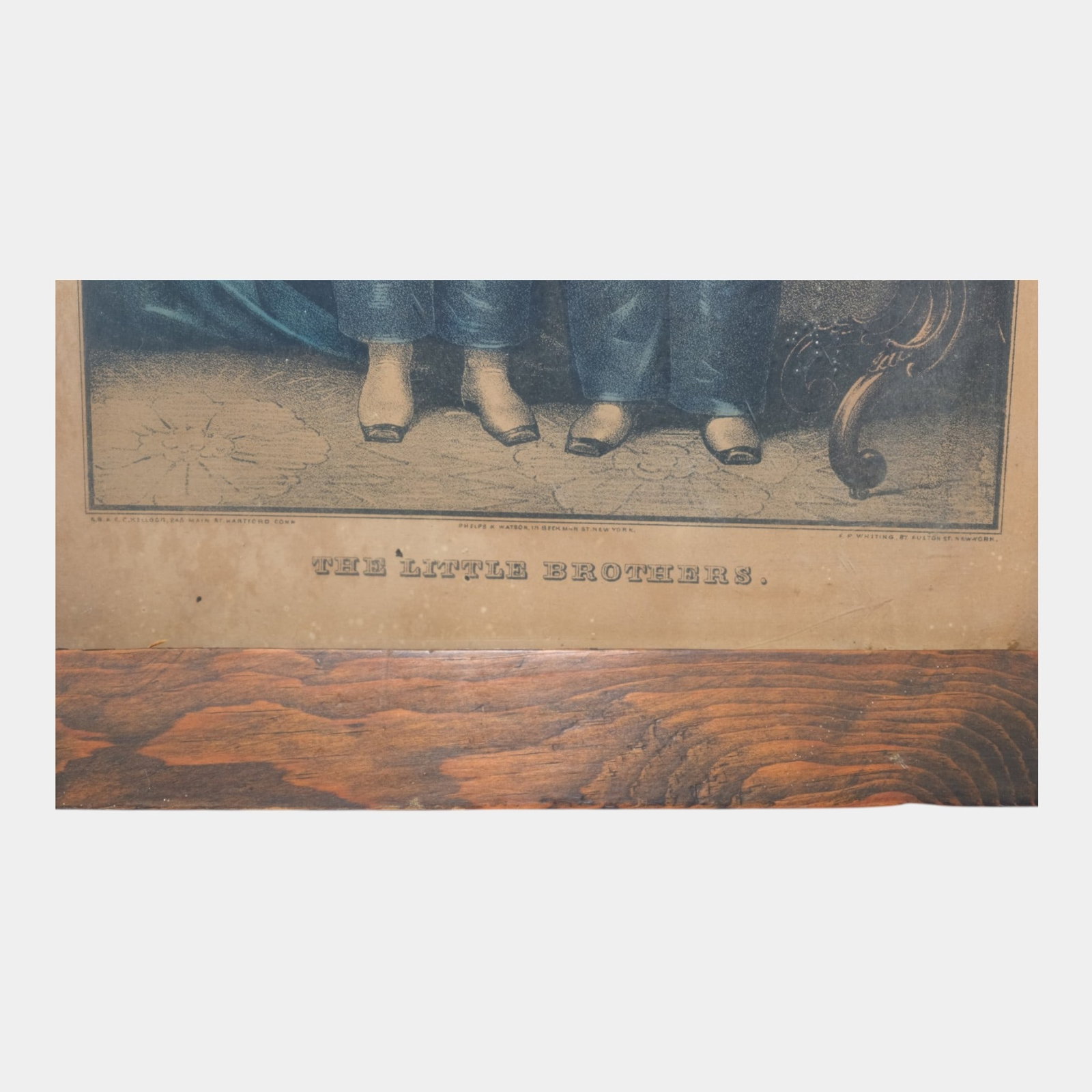 E.B. & E.C Kellogg 19th Century "The Little Brothers" Framed Hand Colored Lithograph Print - 3