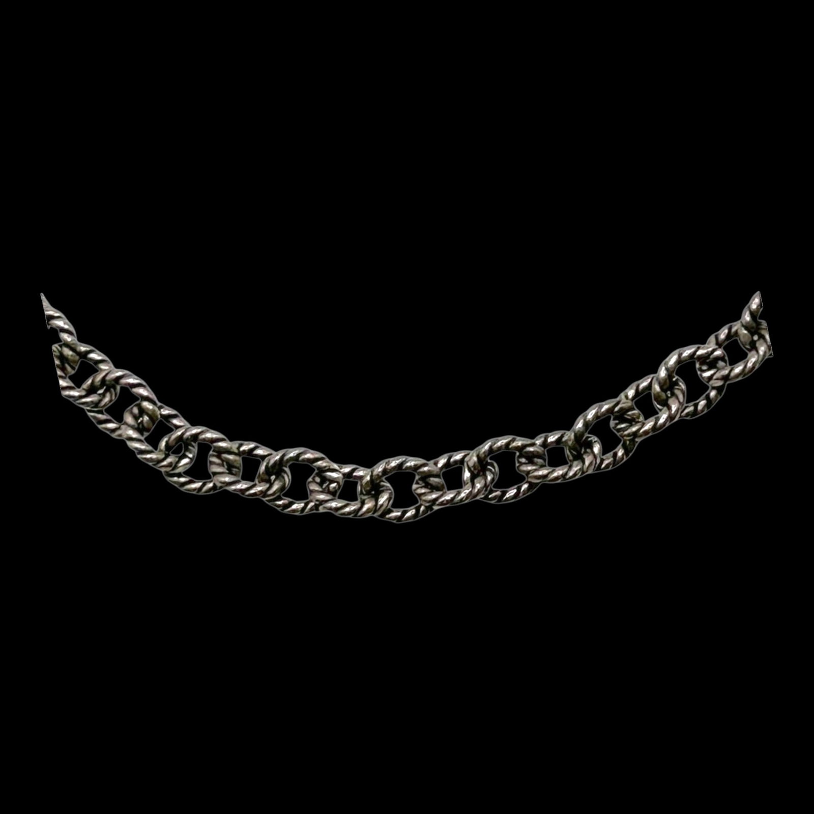 Carolyn Pollack For Relios Sterling Silver 925 Heavy Curb Link Chain Necklace Vintage Statement (1 of 4)