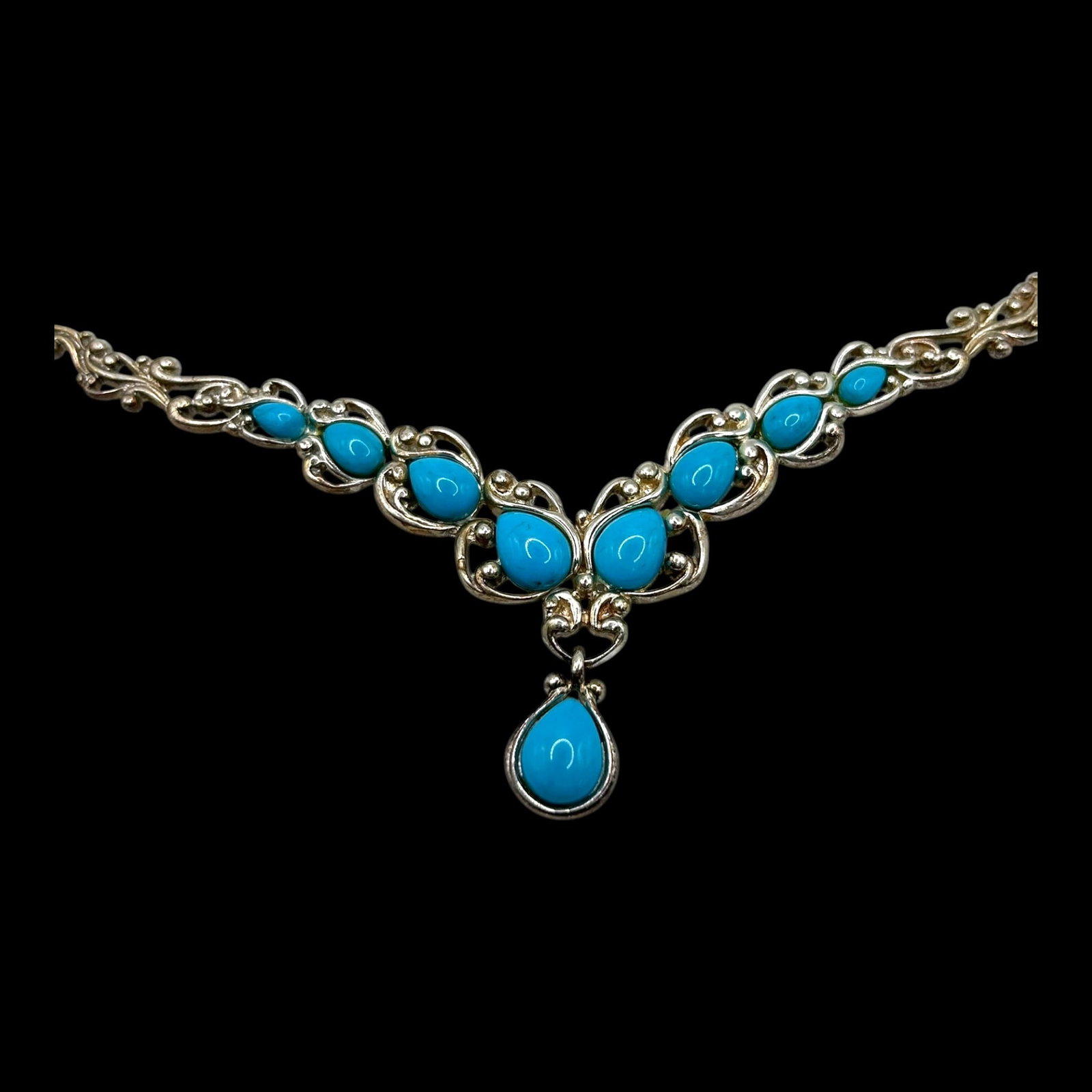 Sterling Silver Turquoise Necklace With Box (1 of 3)