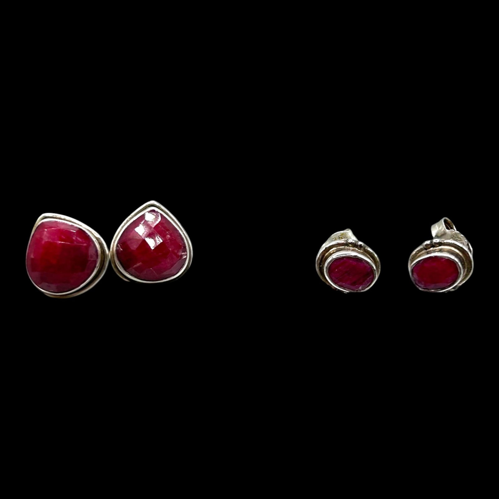 Sterling Silver Pink Stone Earrings (1 of 6)