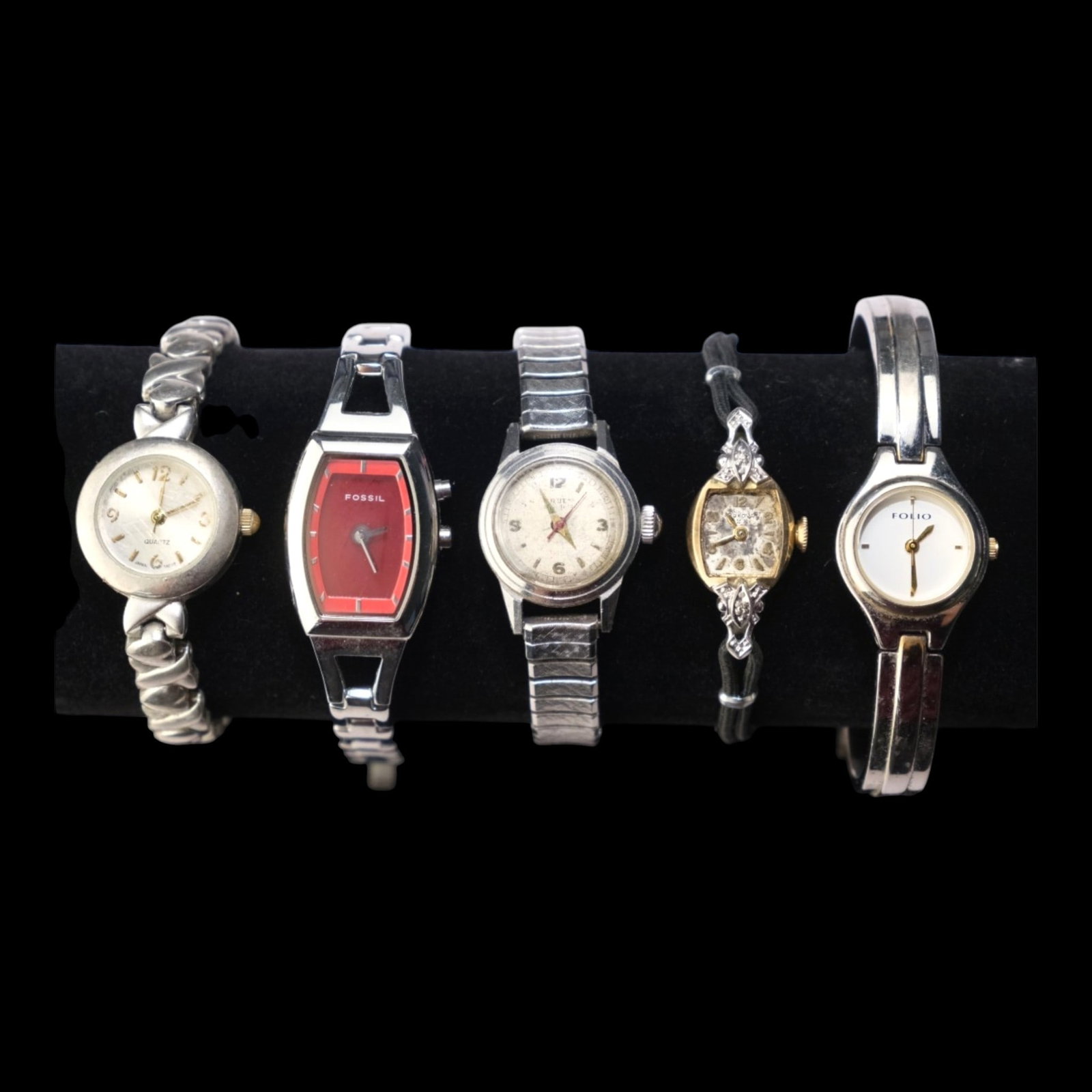 Fossil Guess Folio Quartz Wristwatch Collection Stainless Steel Women's Watches Vintage Lot (1 of 3)