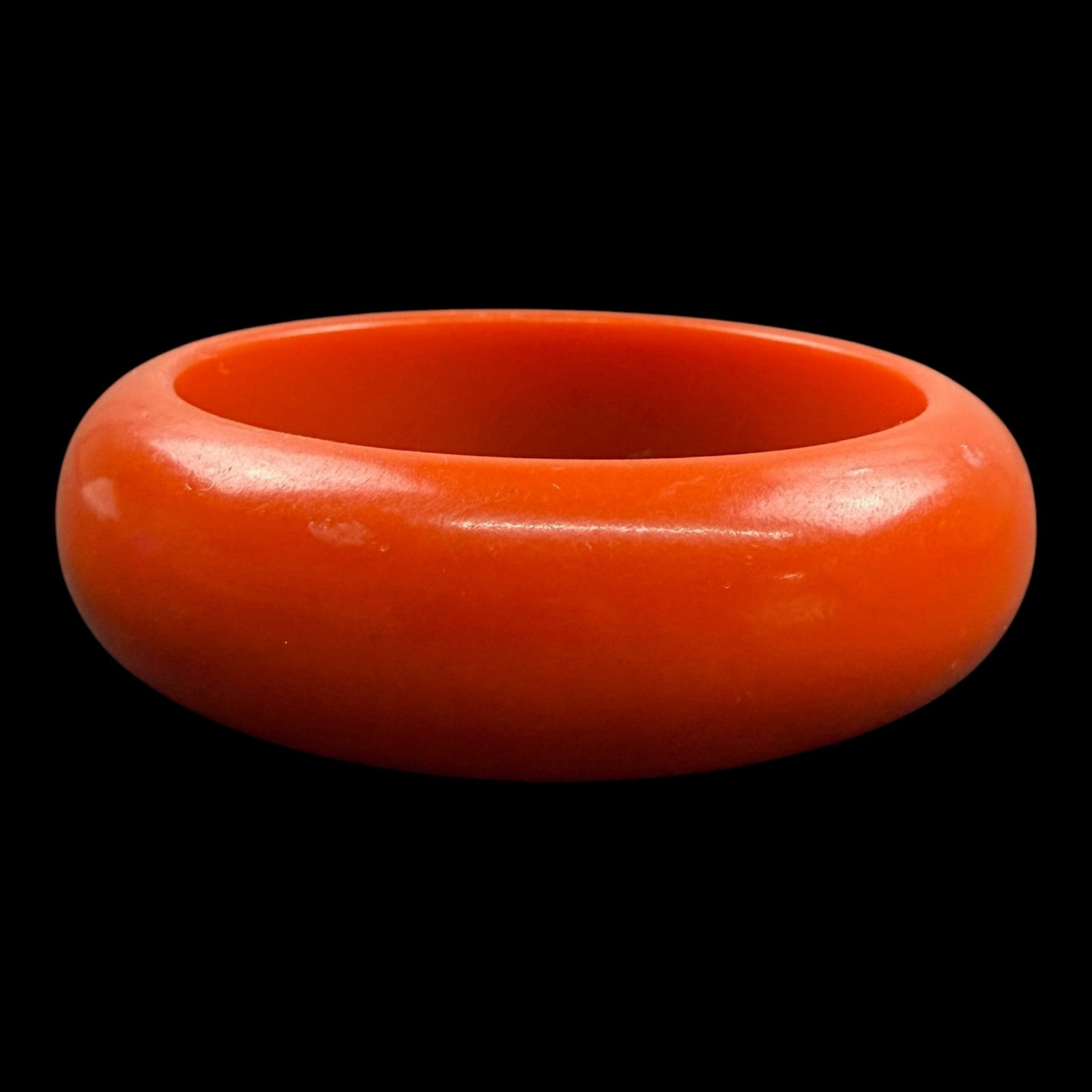 Early 20th Century Red Bakelite Domed Bangle Bracelet Chunky Art Deco Catalin Jewelry (1 of 3)