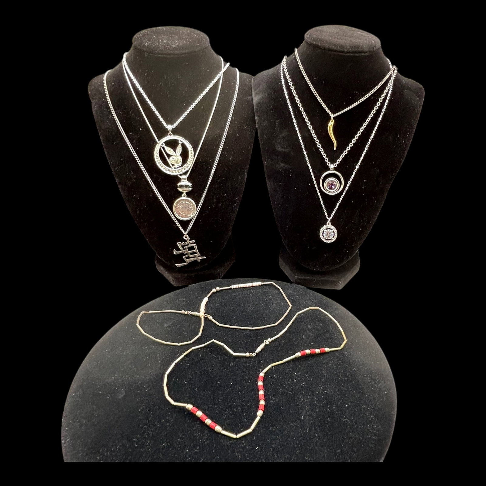Fashion Necklace Collection Layered Pendants Beaded Strand Celestial & Rhinestone Designs (1 of 2)