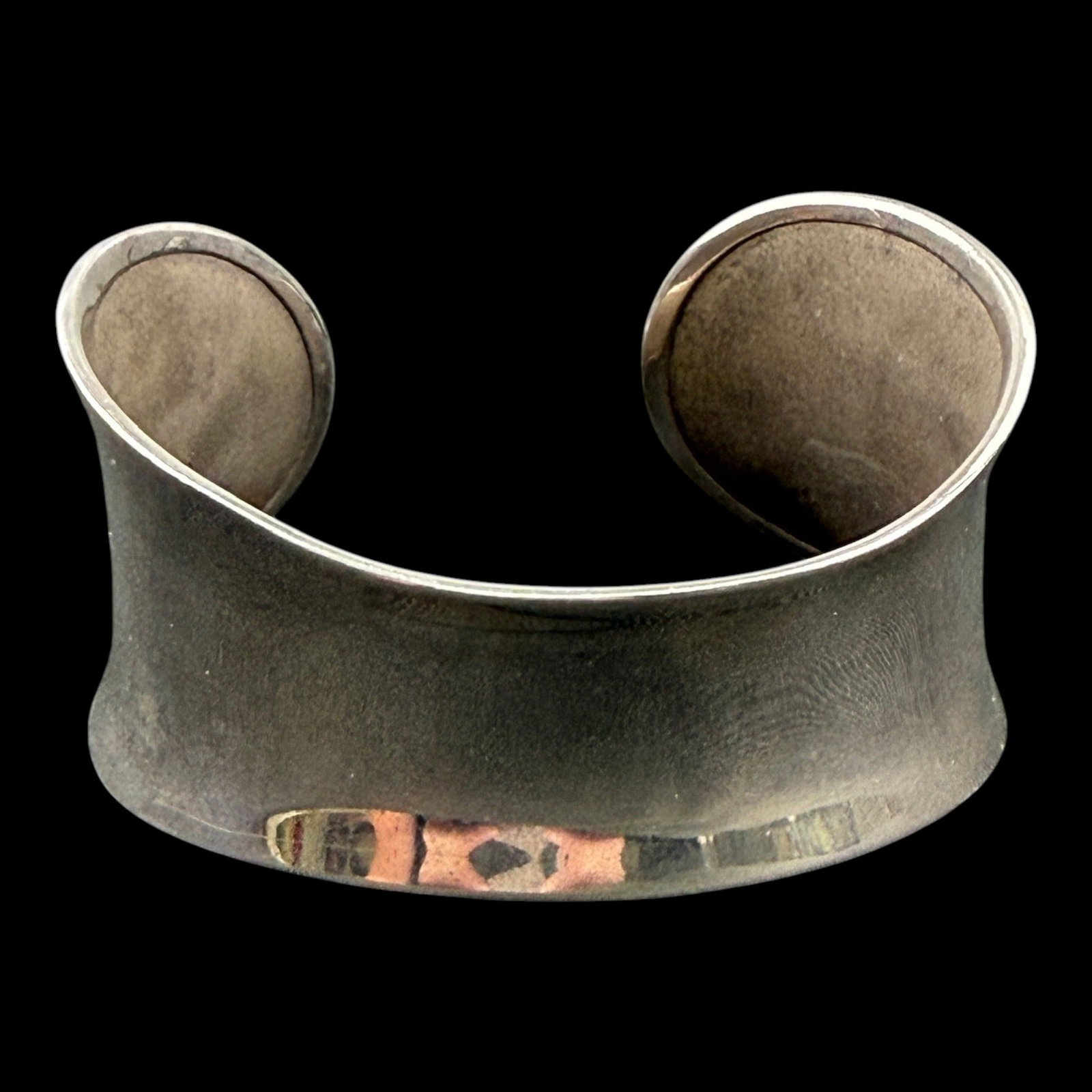 Joseph Esposito Sterling Silver 925 Wide Modernist Cuff Bracelet With Flared Sculptural Tapered Open (1 of 5)