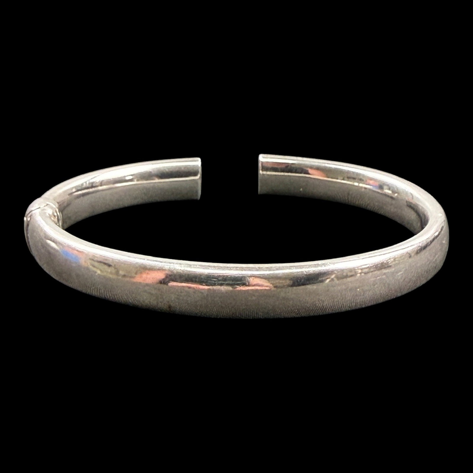 Milor Italy 950 Silver Minimalist Rounded Torque Cuff Bracelet Modernist Design Hinged Side (1 of 4)