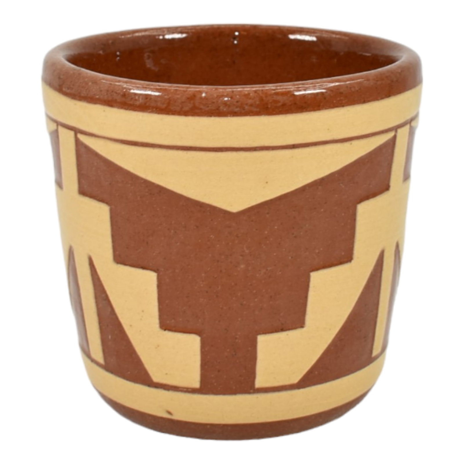 Pine Ridge Sioux Dakota Art Pottery Hand Made Brown Cabinet Planter Vase Talbot (1 of 6)