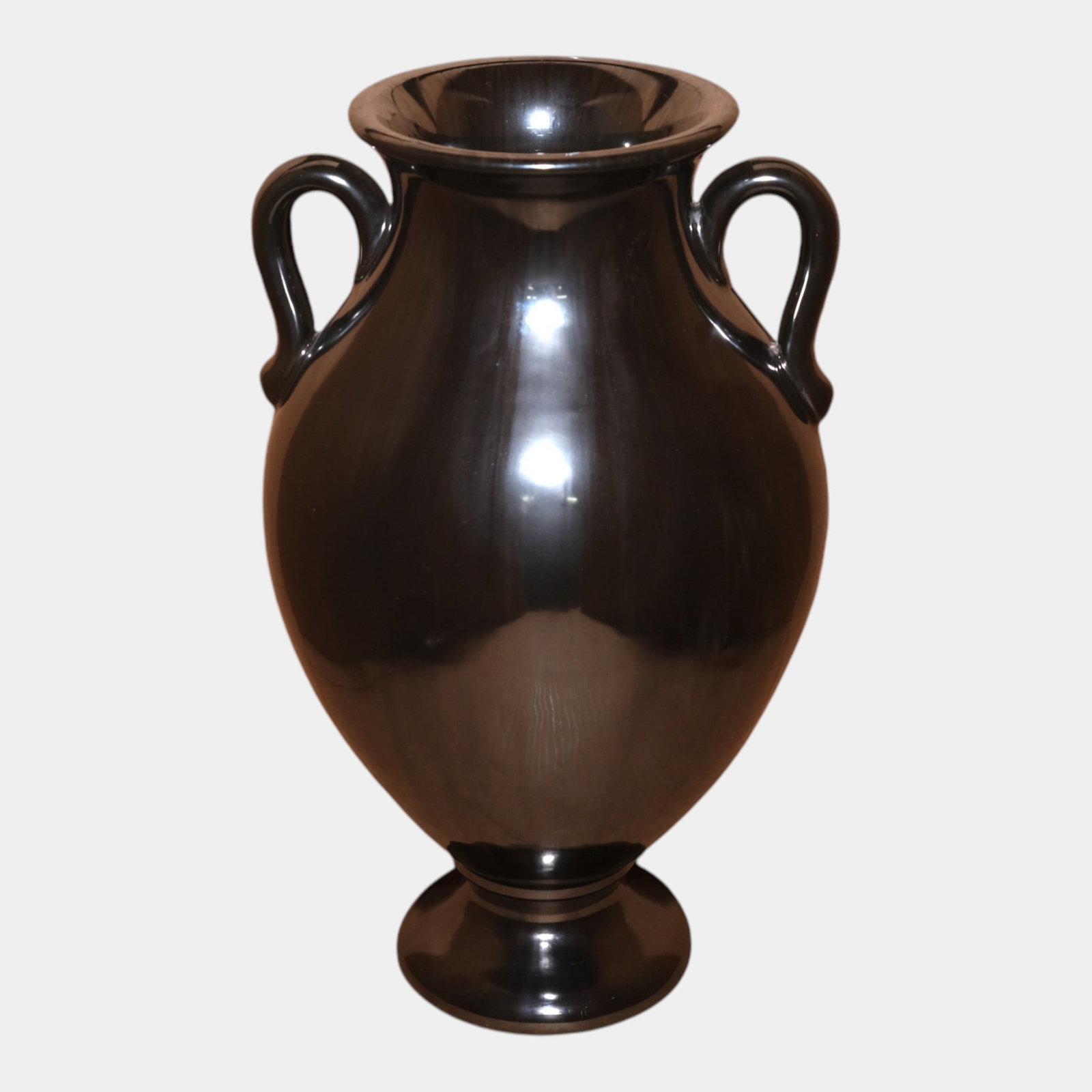 Fulper 1917-1934 Arts And Crafts Pottery Gun Metal Black Ceramic Handled Vase 565 (1 of 6)