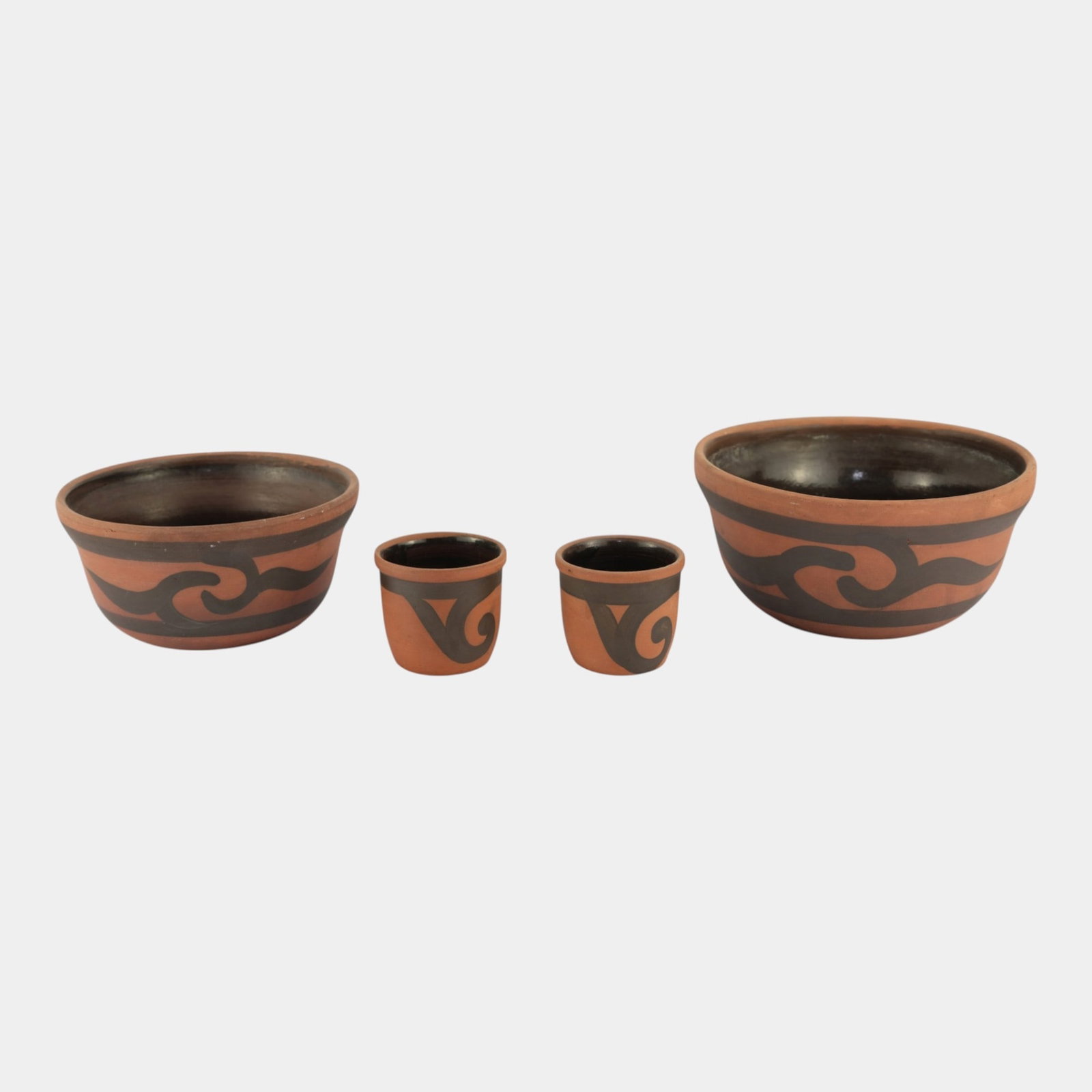 Clifton 1905-1914 Vintage Native American Art Pottery Hand Decorated Bowls Cups: Professional, fast, and affordable in house shipping available for all items. For higher resolution images please visit bid.craftedauctions.com Clifton 1905-1914 Vintage Native American Art Pottery Ha