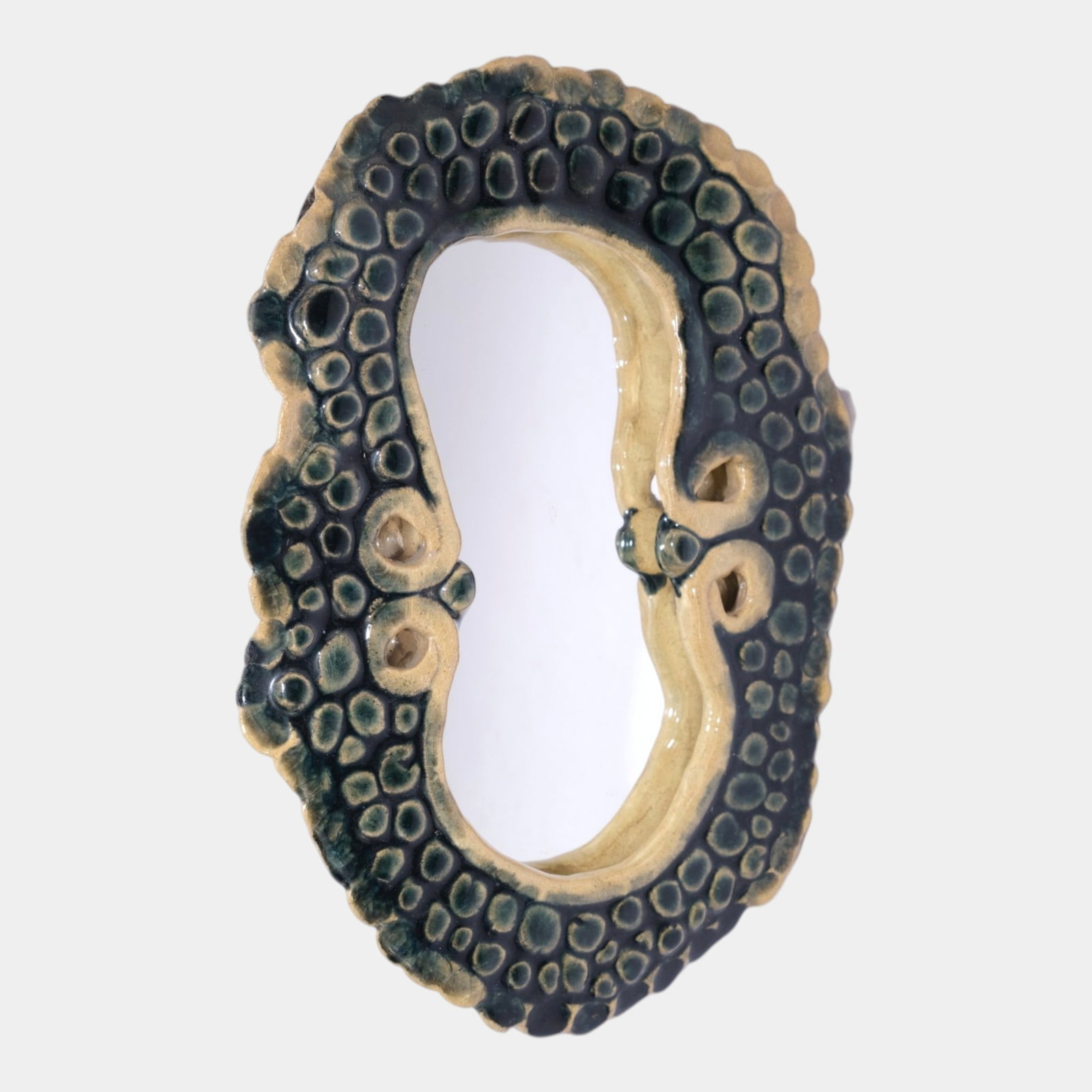 John Glick (1938-2017) Plum Tree Pottery Mid Century Modernist Sculptural Ceramic Mirror With (1 of 7)