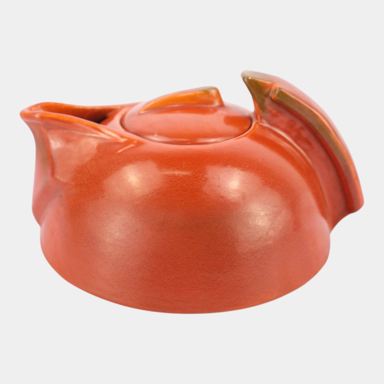 Catalina Island Pottery 1930s Toyon Red Art Deco Sculptural Modernist Ceramic Teapot: Professional, fast, and affordable in house shipping available for all items. For higher resolution images please visit bid.craftedauctions.com Catalina Island Pottery 1930s Toyon Red Art Deco Sculptu