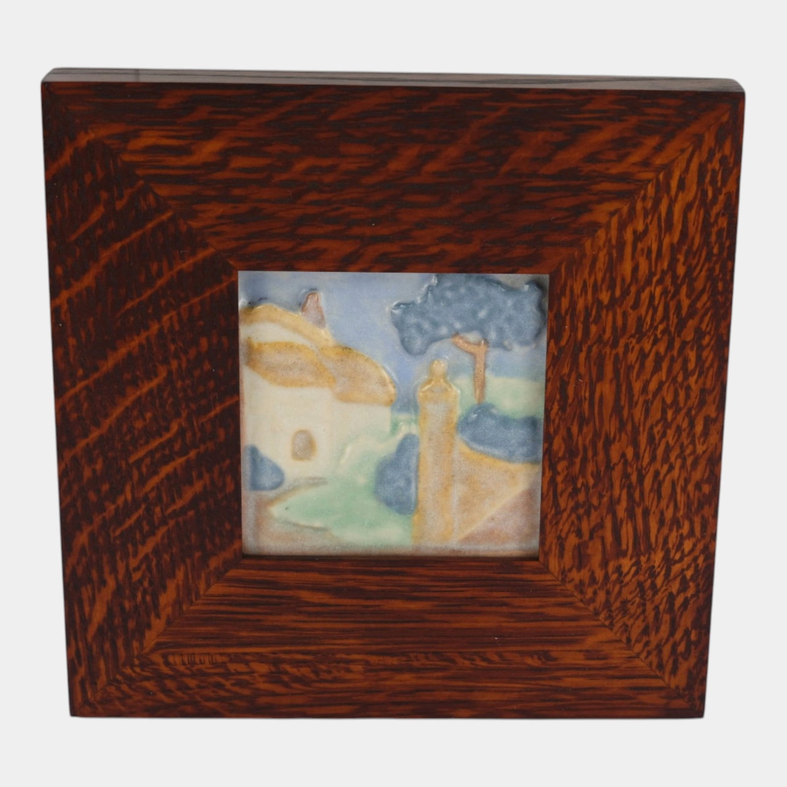 California Art Tile Co. Early 20th Century Arts And Crafts Scenic Cottage Framed Tile: Professional, fast, and affordable in house shipping available for all items. For higher resolution images please visit bid.craftedauctions.com California Art Tile Co. Early 20th Century Arts And Craf
