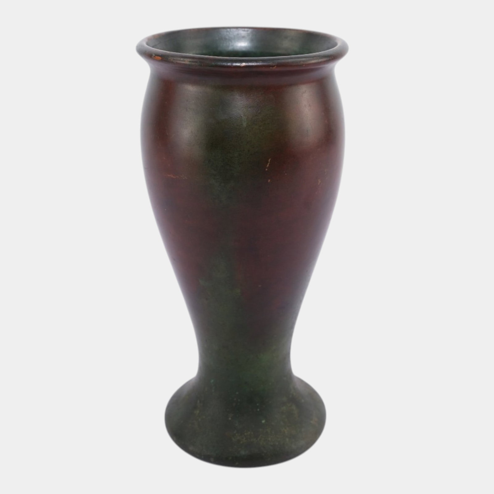 Clewell Copper Clad Arts And Crafts Pottery Green Red Brown Baluster Form Vase 316 (1 of 5)