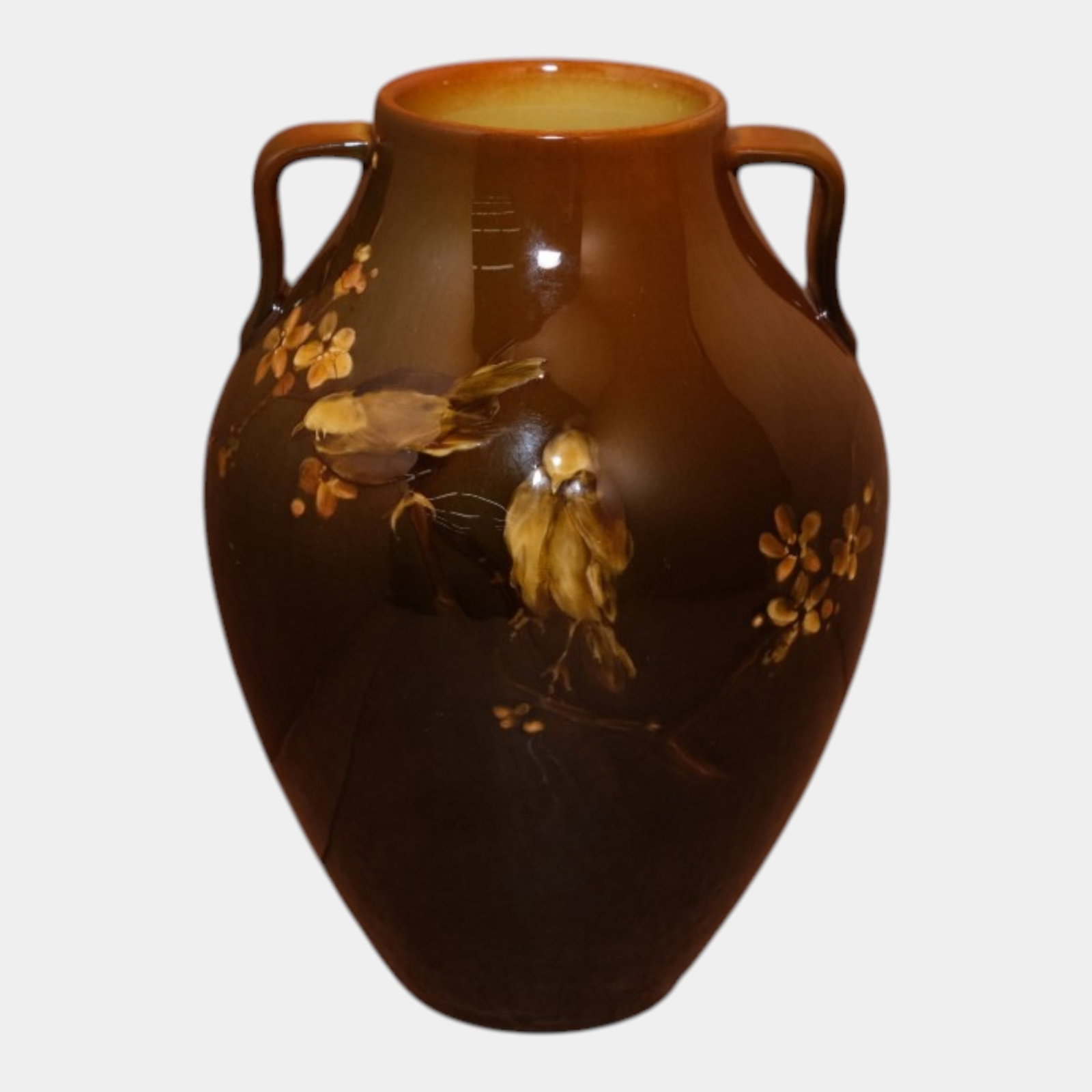 Rookwood 1891 Vintage Arts And Crafts Pottery Ceramic Birds and Floral Vase 604E Perkins: Professional, fast, and affordable in house shipping available for all items. For higher resolution images please visit bid.craftedauctions.com Rookwood 1891 Vintage Arts And Crafts Pottery Ceramic Bi