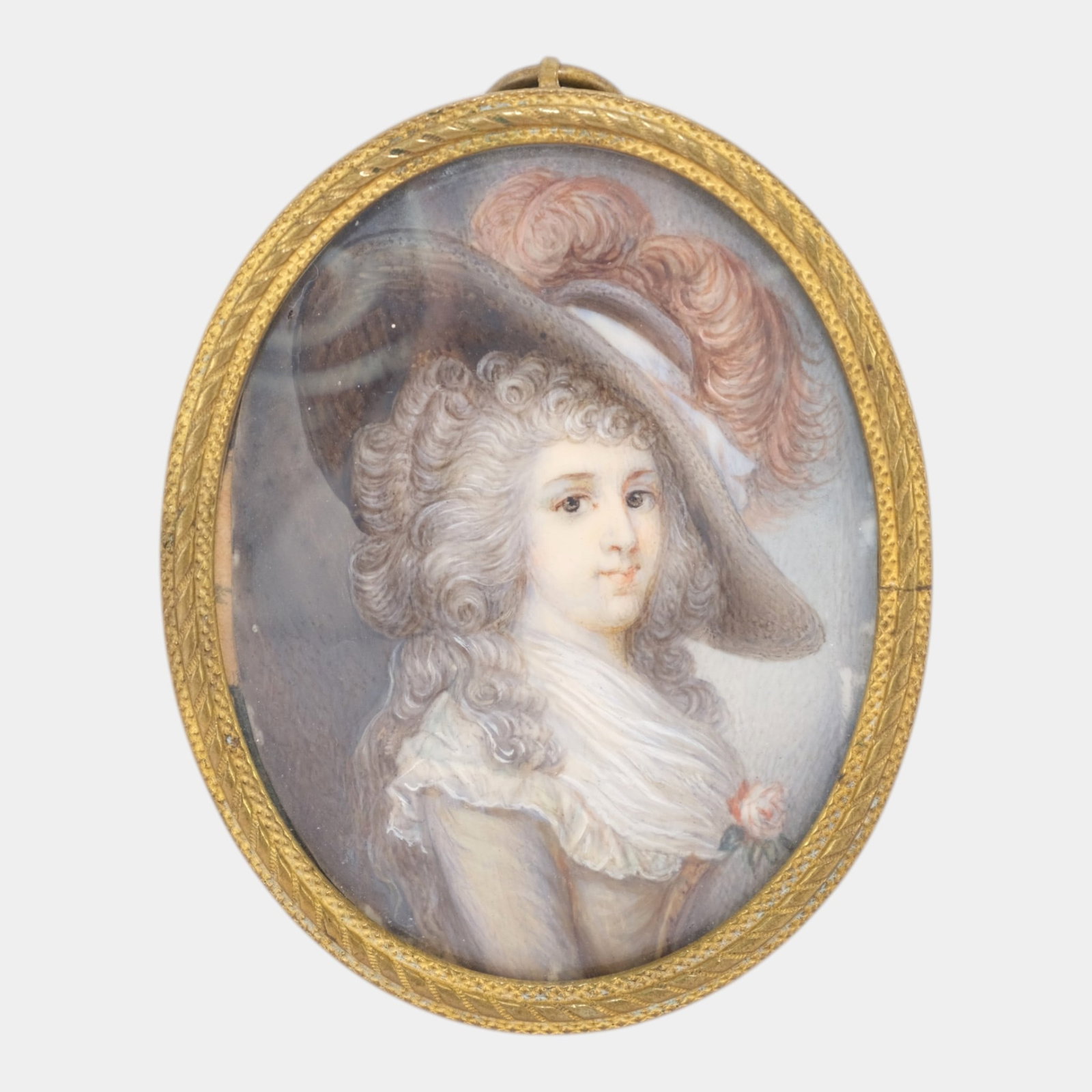 Elise Arnberg Attributed 19th Century Gold Gild Ornate Round Framed Duchess Of Devonshire Portrait: Professional, fast, and affordable in house shipping available for all items. For higher resolution images please visit bid.craftedauctions.com Elise Arnberg Attributed 19th Century Gold Gild Ornate R