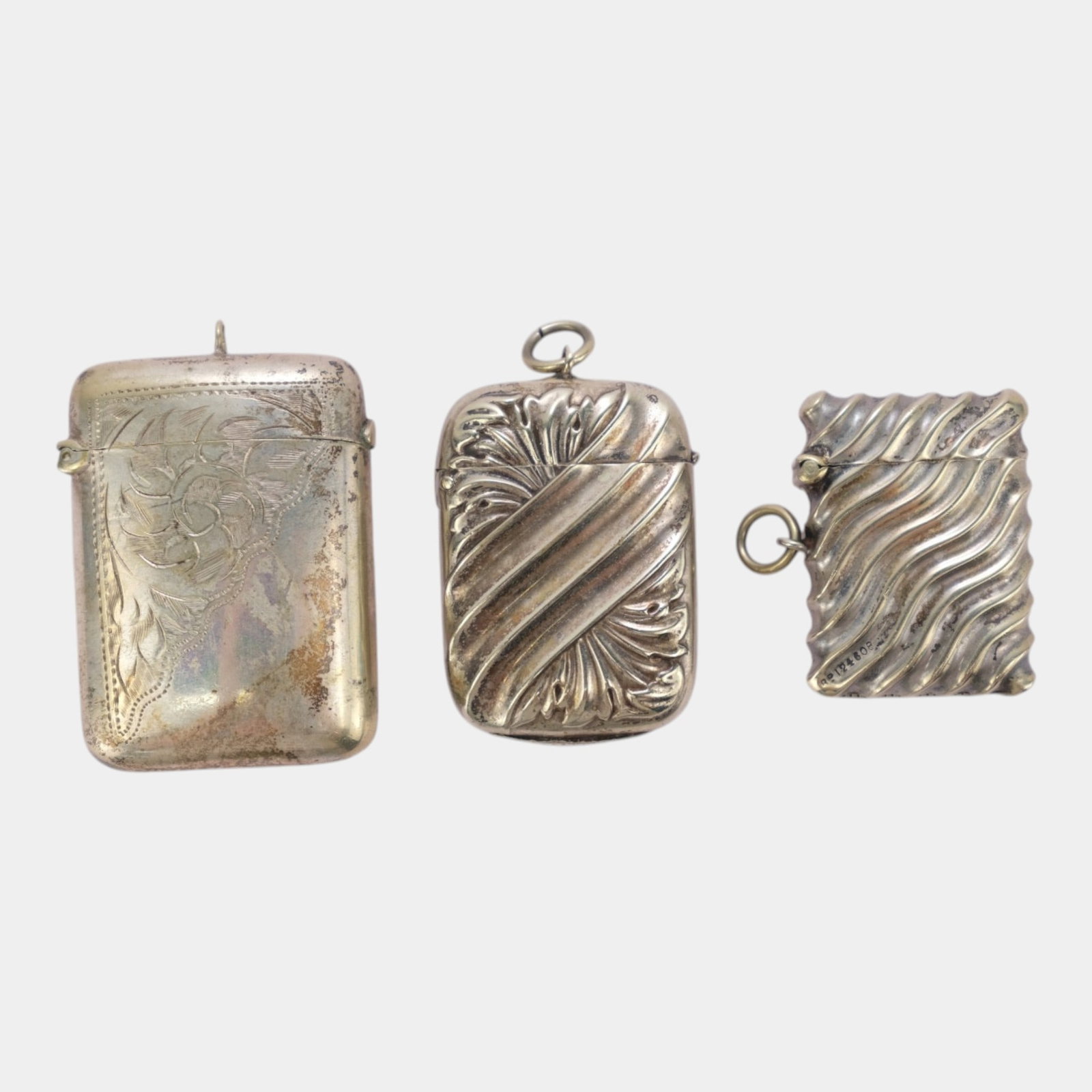 Early 20th Century Art Nouveau Repousse Floral Match Safe & Vesta Case Collection: Professional, fast, and affordable in house shipping available for all items. For higher resolution images please visit bid.craftedauctions.com Early 20th Century Art Nouveau Repousse Floral Match Saf