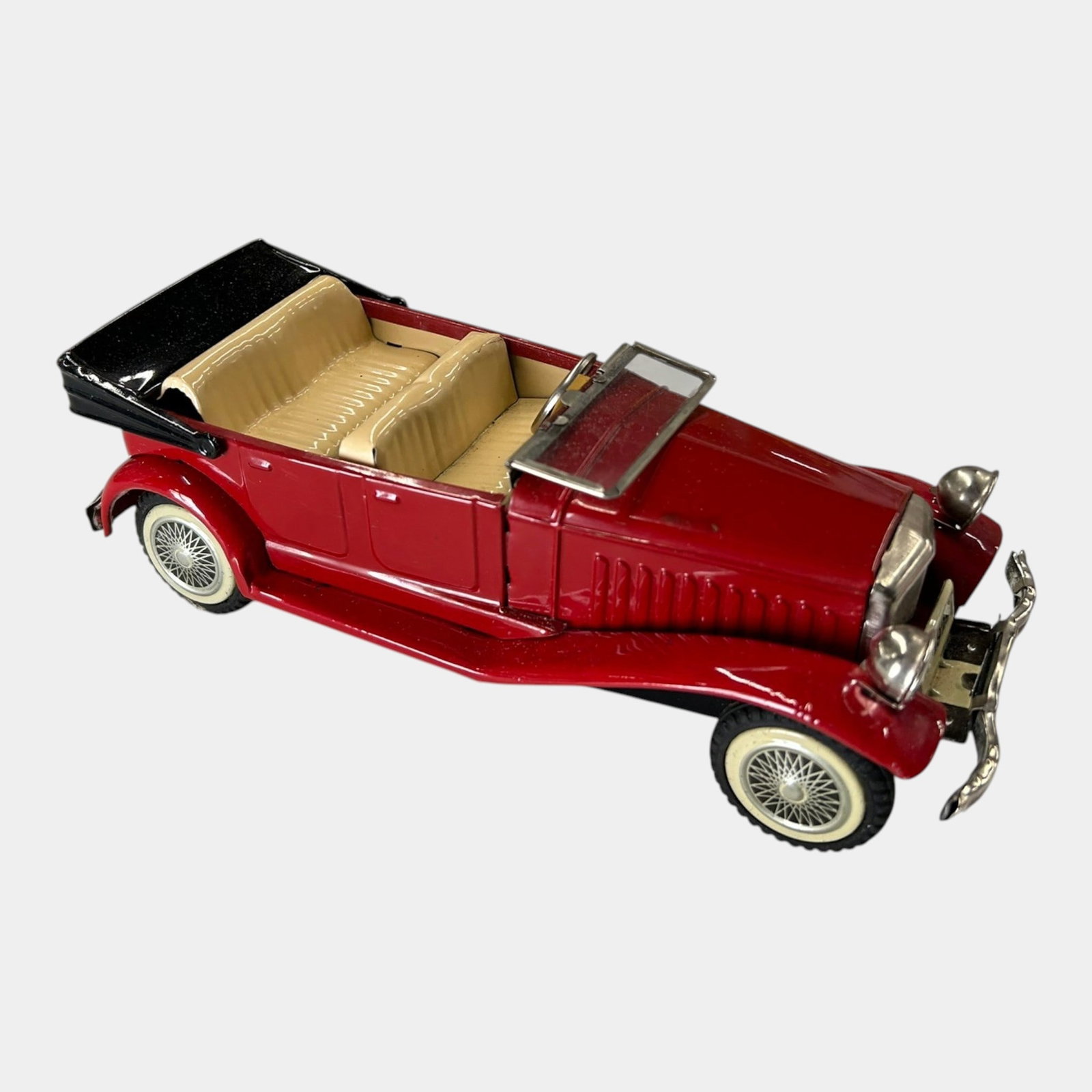 Cragstan Japanese Manufactured Red Convertible Four Dour Sedan Friction Powered Tinplate Toy Car (1 of 5)