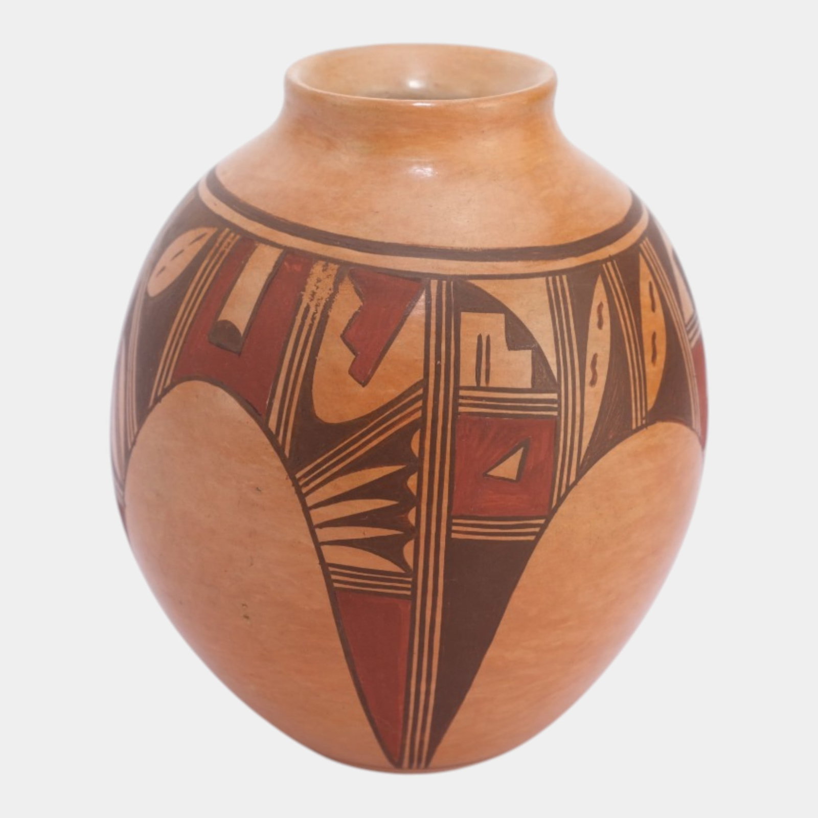 Antoinette Silas Hopi Tewa Native American Art Pottery Geometric Polychrome Ceramic Vase Jar (1 of 6)