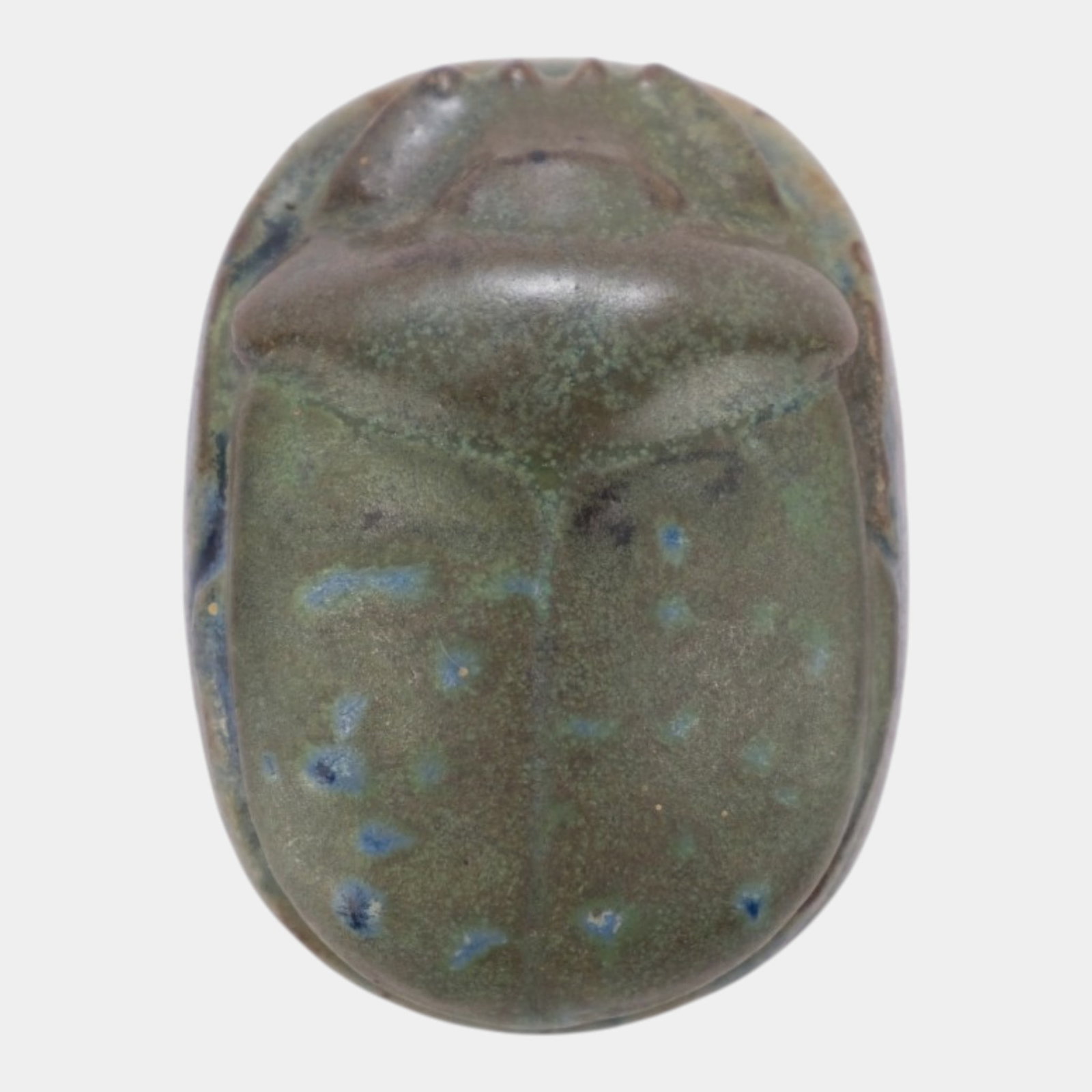Rambervillers Early 20th Century French Egyptian Revival Art Pottery Green Scarab Paperweight: Professional, fast, and affordable in house shipping available for all items. For higher resolution images please visit bid.craftedauctions.com Rambervillers Early 20th Century French Egyptian Revival