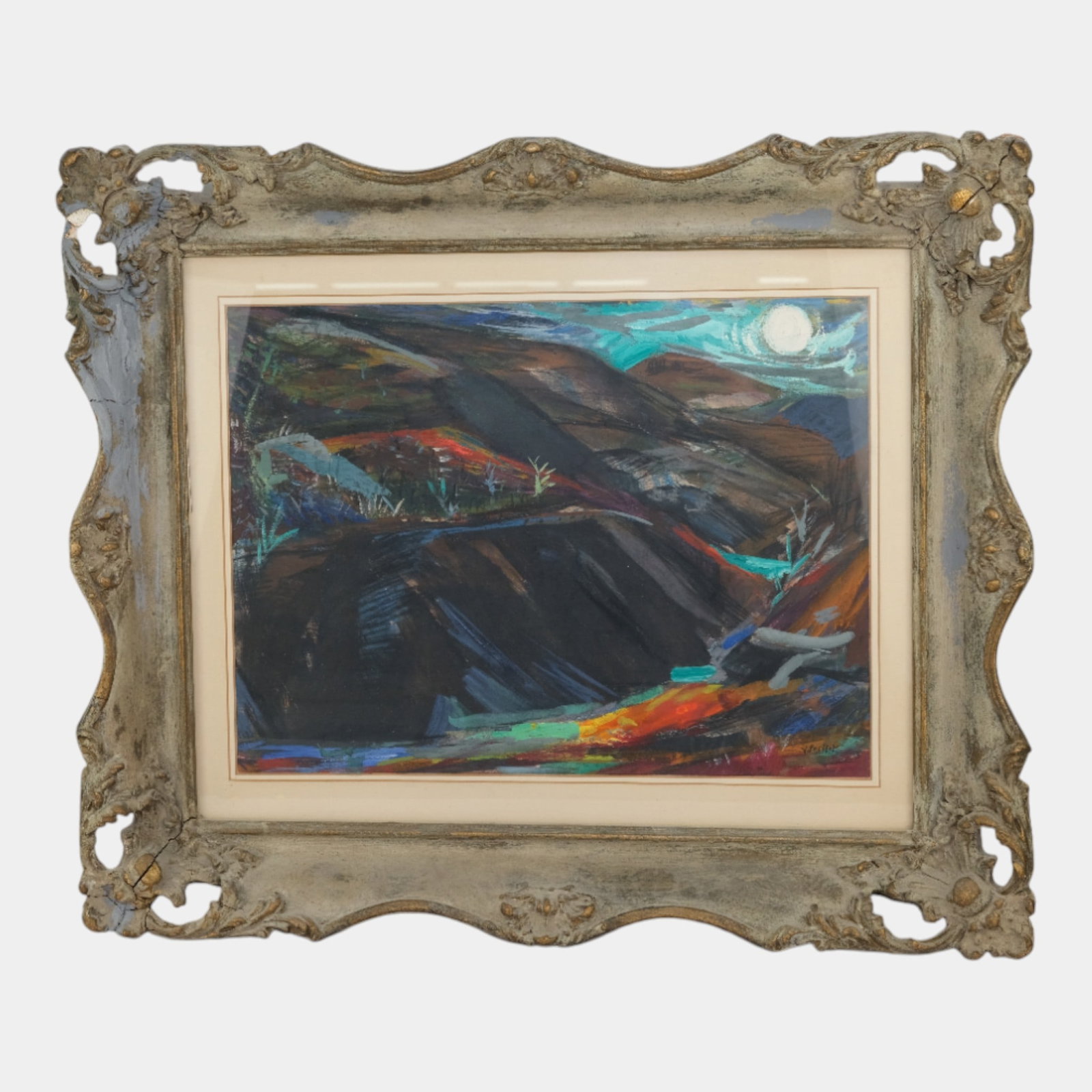 Josef Presser (1907-1967) Watercolor & Casein "Landscape Scot's Run" Framed Work (1 of 10)