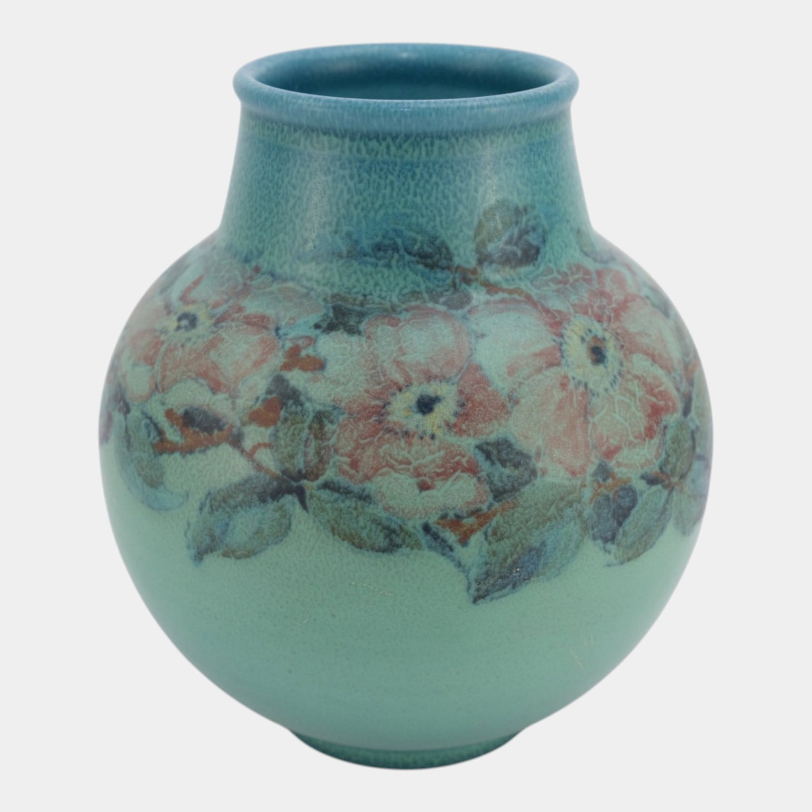 Rookwood 1930 Arts And Crafts Pottery Bankers Life Co. Green Floral Double Vellum Vase 2969 Wesley (1 of 6)
