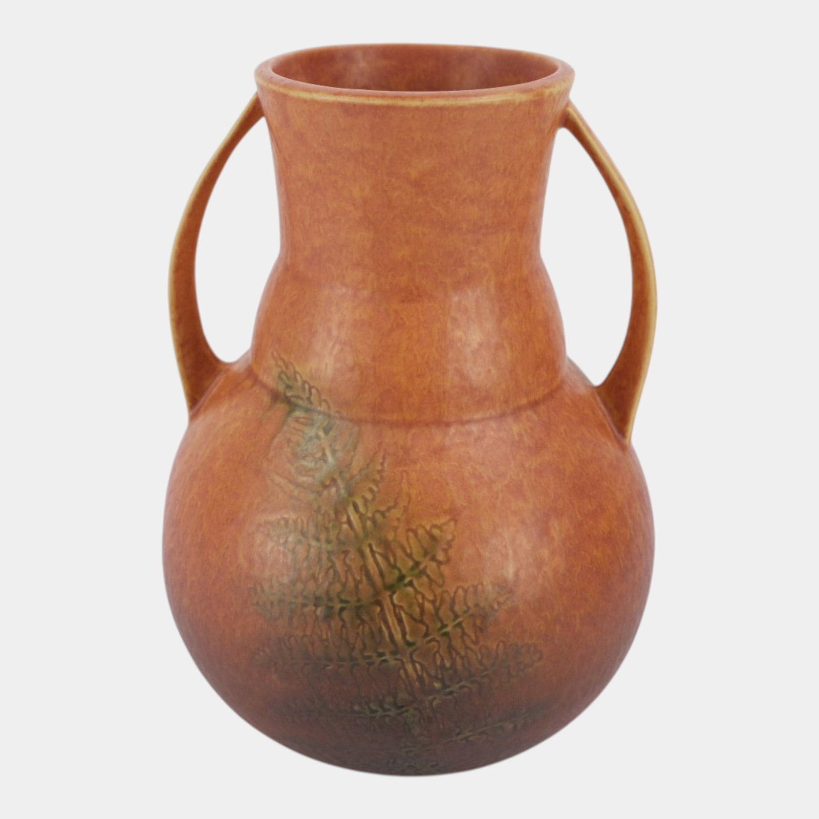 Roseville Windsor Brown 1931 Vintage Art Deco Pottery Ceramic Handled Vase: Professional, fast, and affordable in house shipping available for all items. For higher resolution images please visit bid.craftedauctions.com Roseville Windsor Brown 1931 Vintage Art Deco Pottery Ce