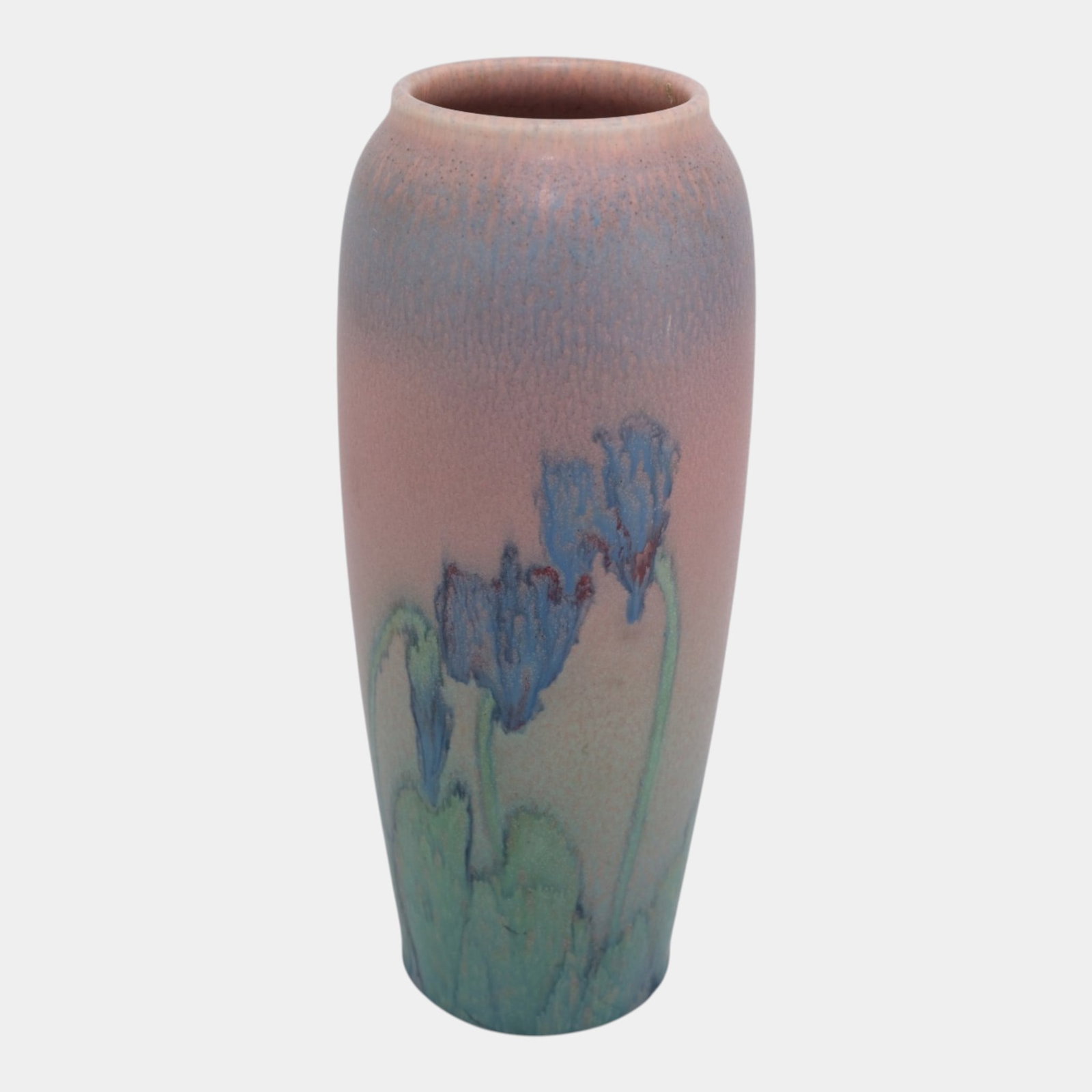 Rookwood 1924 Vintage Art Pottery Pink Blue Floral Ceramic Vase 951D Sallie Coyne: Professional, fast, and affordable in house shipping available for all items. For higher resolution images please visit bid.craftedauctions.com Rookwood 1924 Vintage Art Pottery Pink Blue Floral Ceram