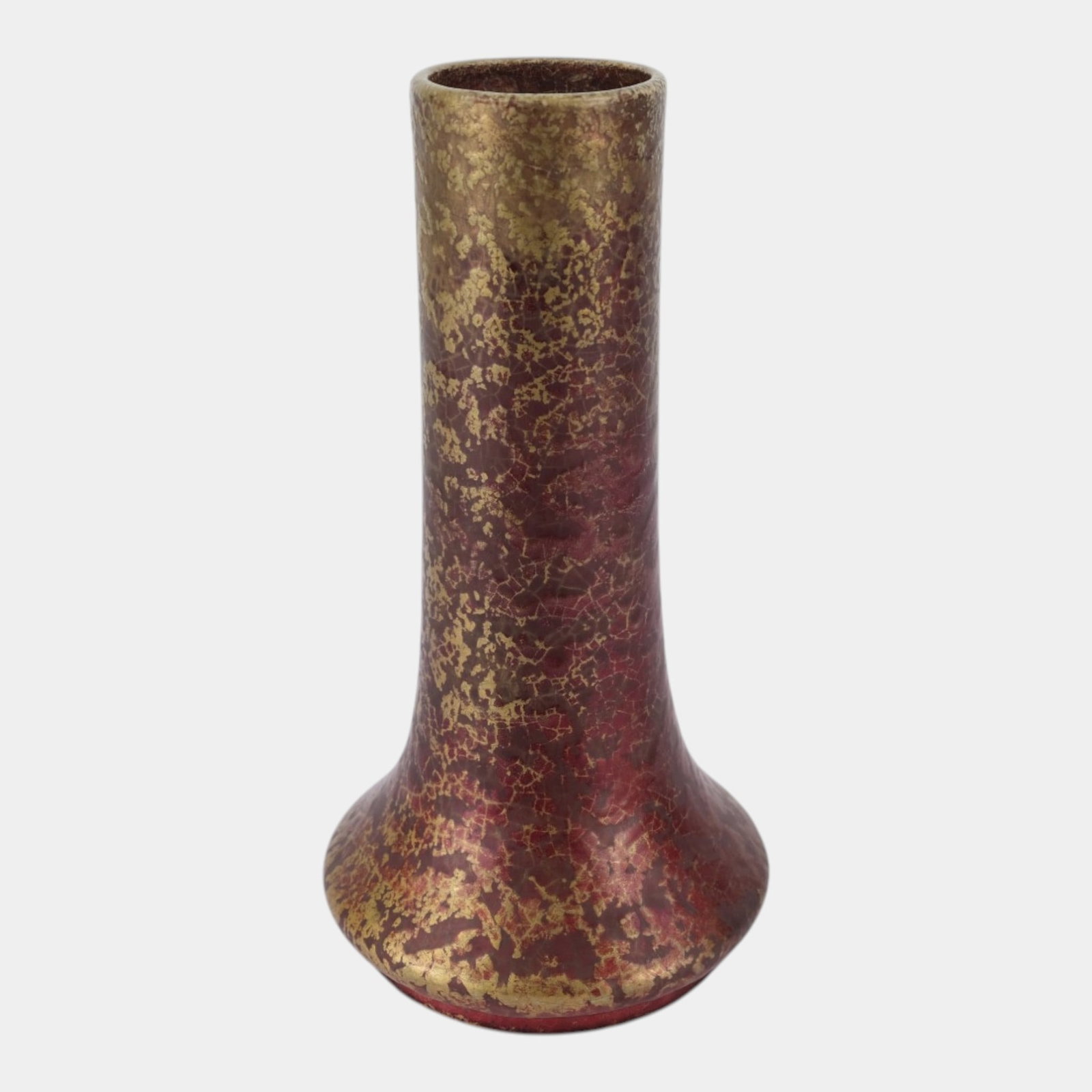 Weller Bronze Ware 1910s Vintage Art Pottery Metallic Red Purple Ceramic Vase: Professional, fast, and affordable in house shipping available for all items. For higher resolution images please visit bid.craftedauctions.com Weller Bronze Ware 1910s Vintage Art Pottery Metallic Re
