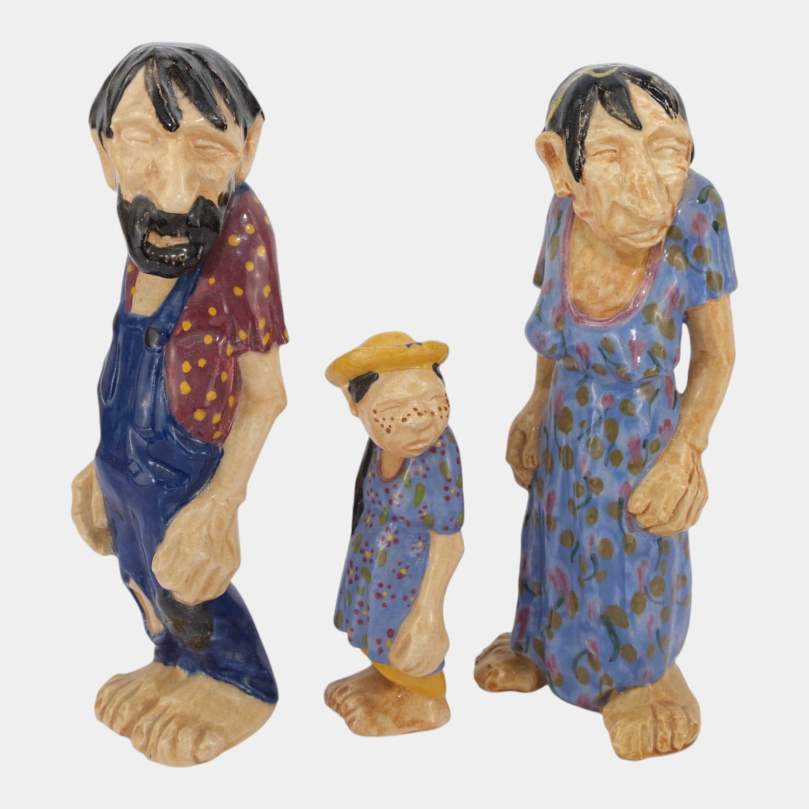 Brayton Laguna California Art Pottery Mid Century Shotgun Wedding Family Figurines: Professional, fast, and affordable in house shipping available for all items. For higher resolution images please visit bid.craftedauctions.com Brayton Laguna California Art Pottery Mid Century Shotgu