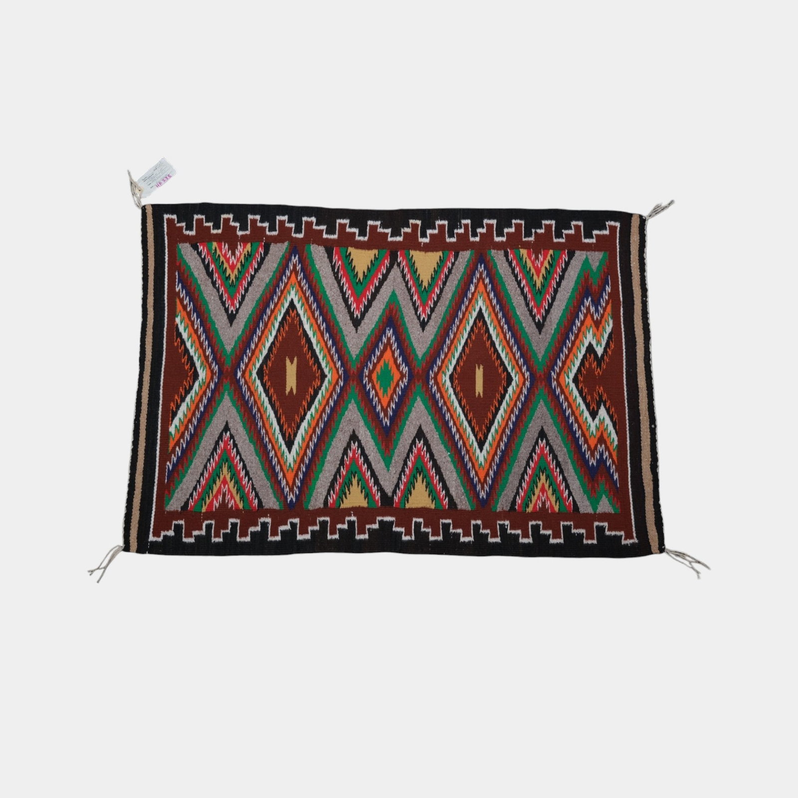 Bessie Lee Navajo Teec Nos Pos Eye Dazzler Handwoven Wool Rug With Original Tag (1 of 4)