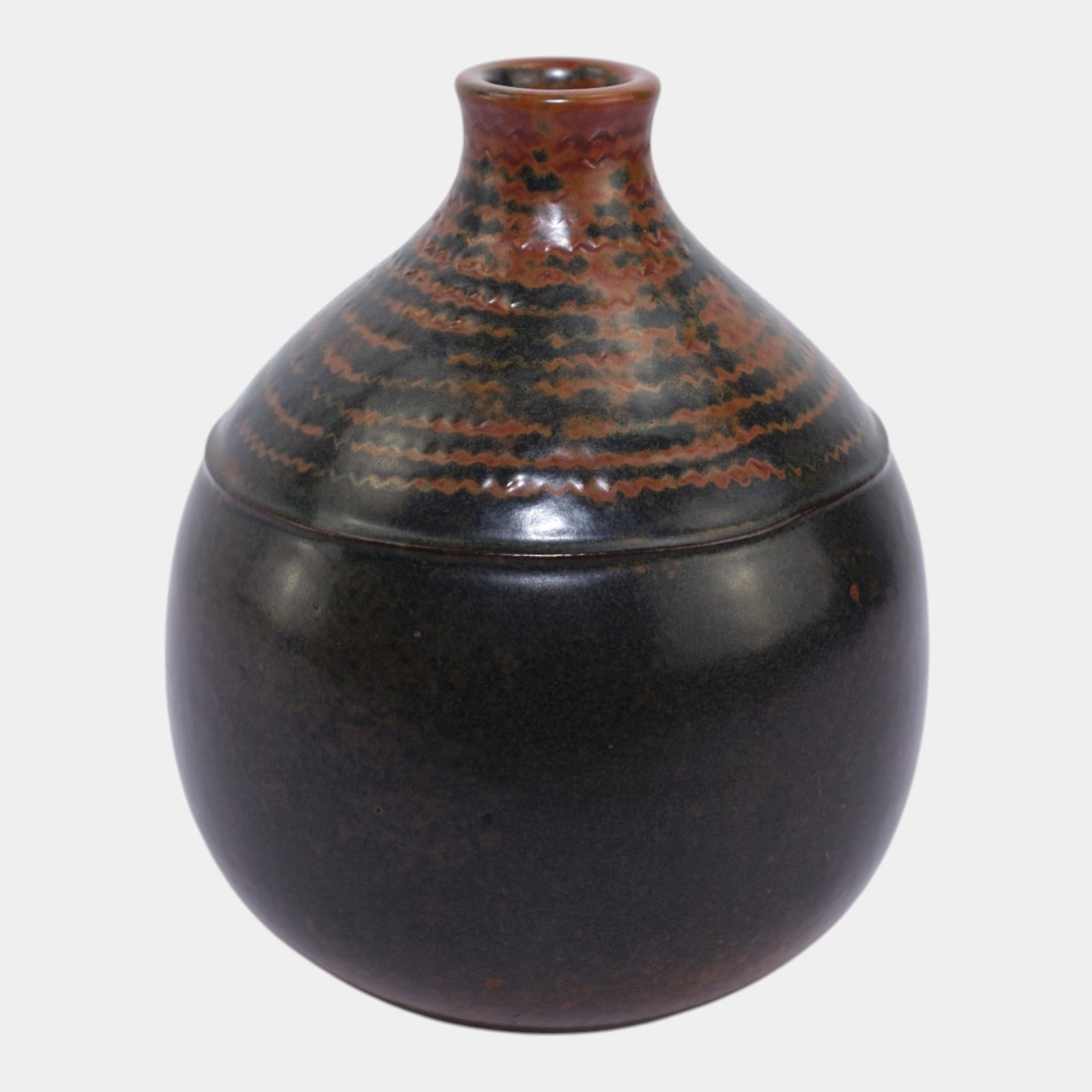B&G Bing Grondahl Danmark Denmark Stoneware Vase Hares Fur (1 of 6)