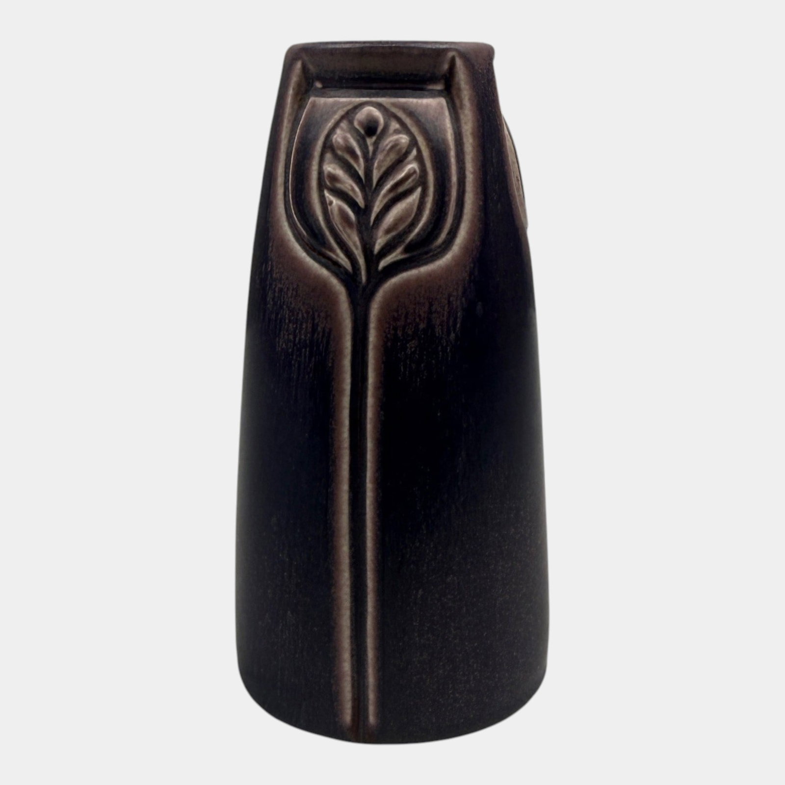 Rookwood 1920 Vintage Art Pottery Matte Blue Brown Peacock Feather Vase 2136 (1 of 6)