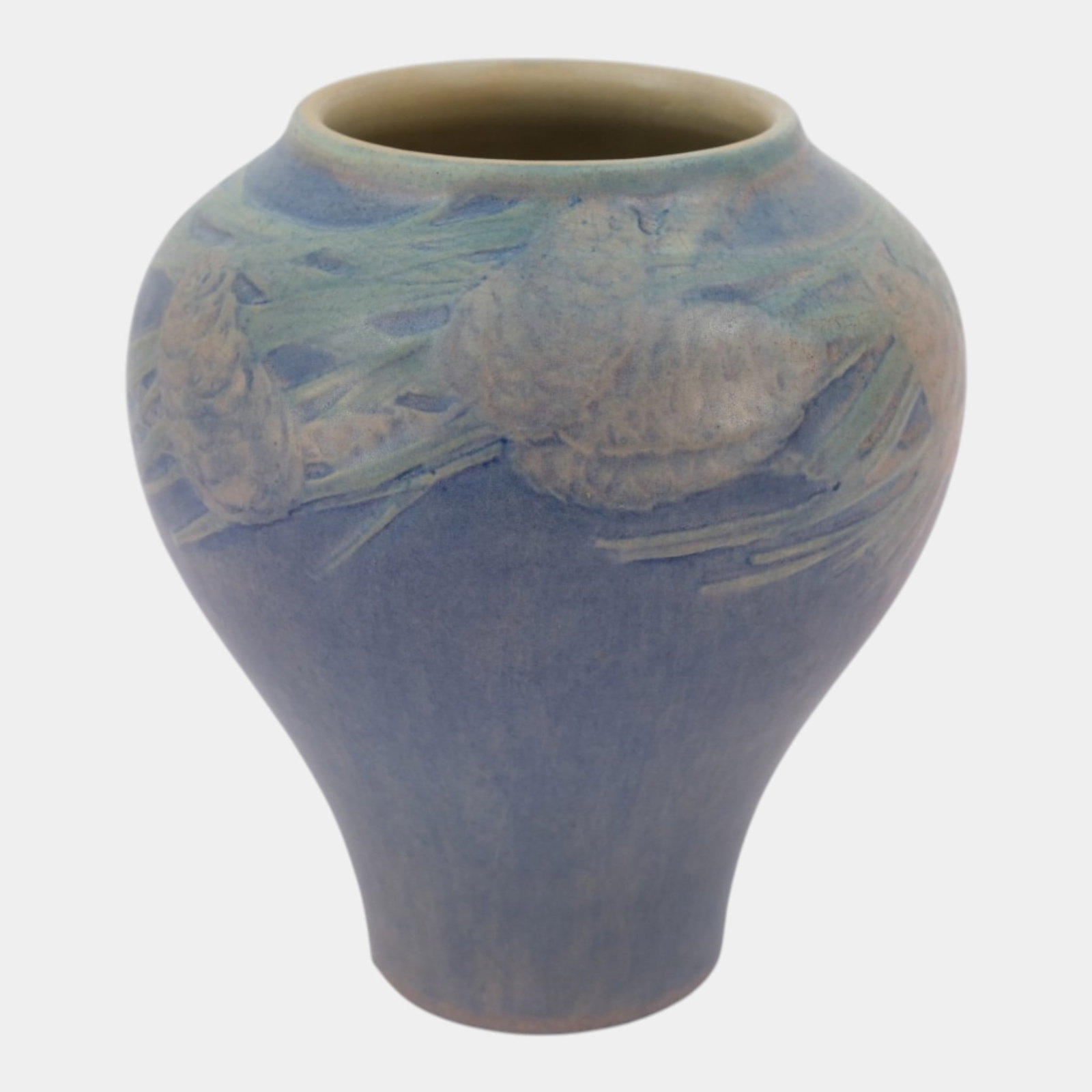 Newcomb College Vintage 1919 Arts and Crafts Pottery Pine Cone Decorated Vase Henrietta Bailey (1 of 6)