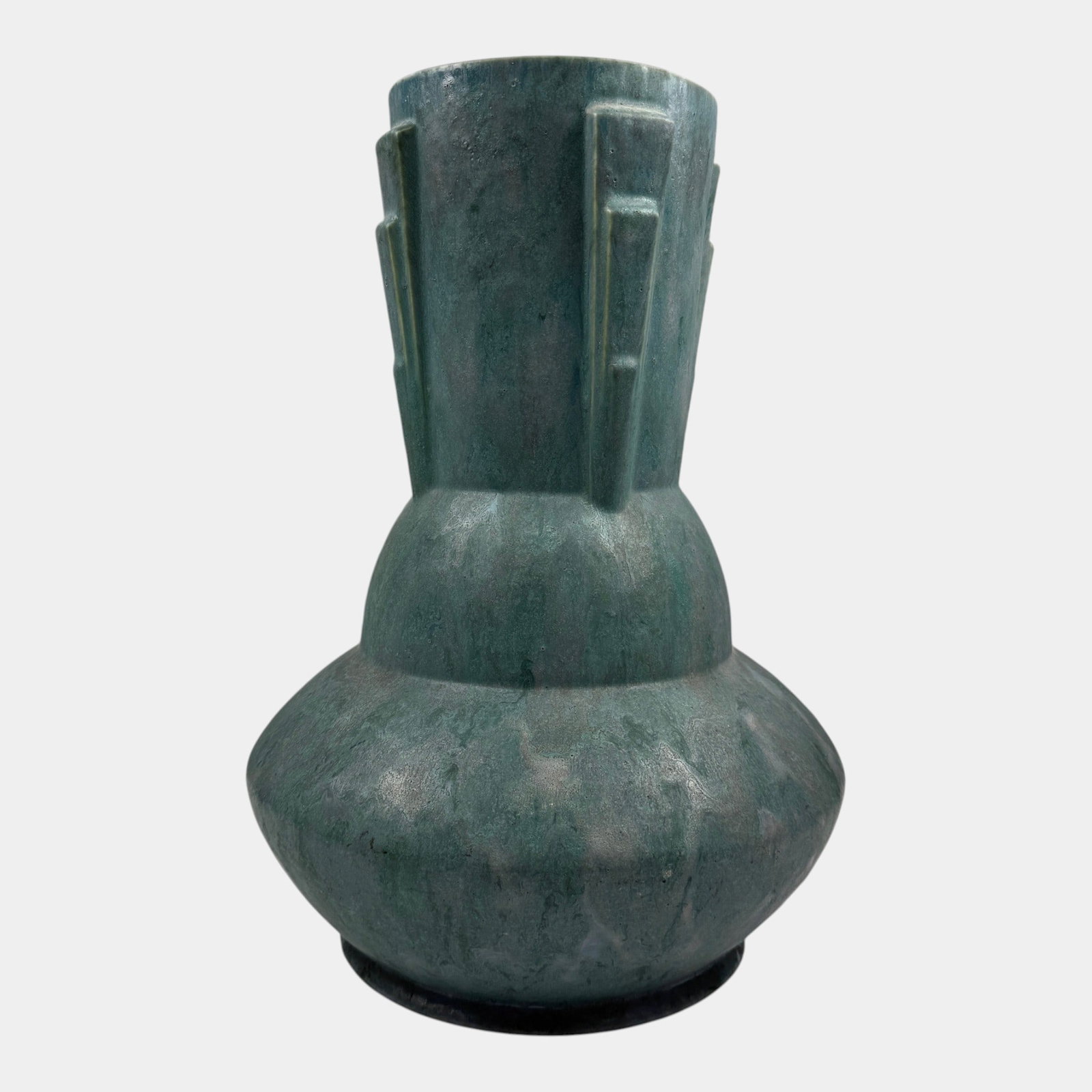 Roseville Pottery Carnelian II Blue Buttressed Arts And Crafts Floor Vase 453: Professional, fast, and affordable in house shipping available for all items. For higher resolution images please visit bid.craftedauctions.com Roseville Pottery Carnelian II Blue Buttressed Arts And 