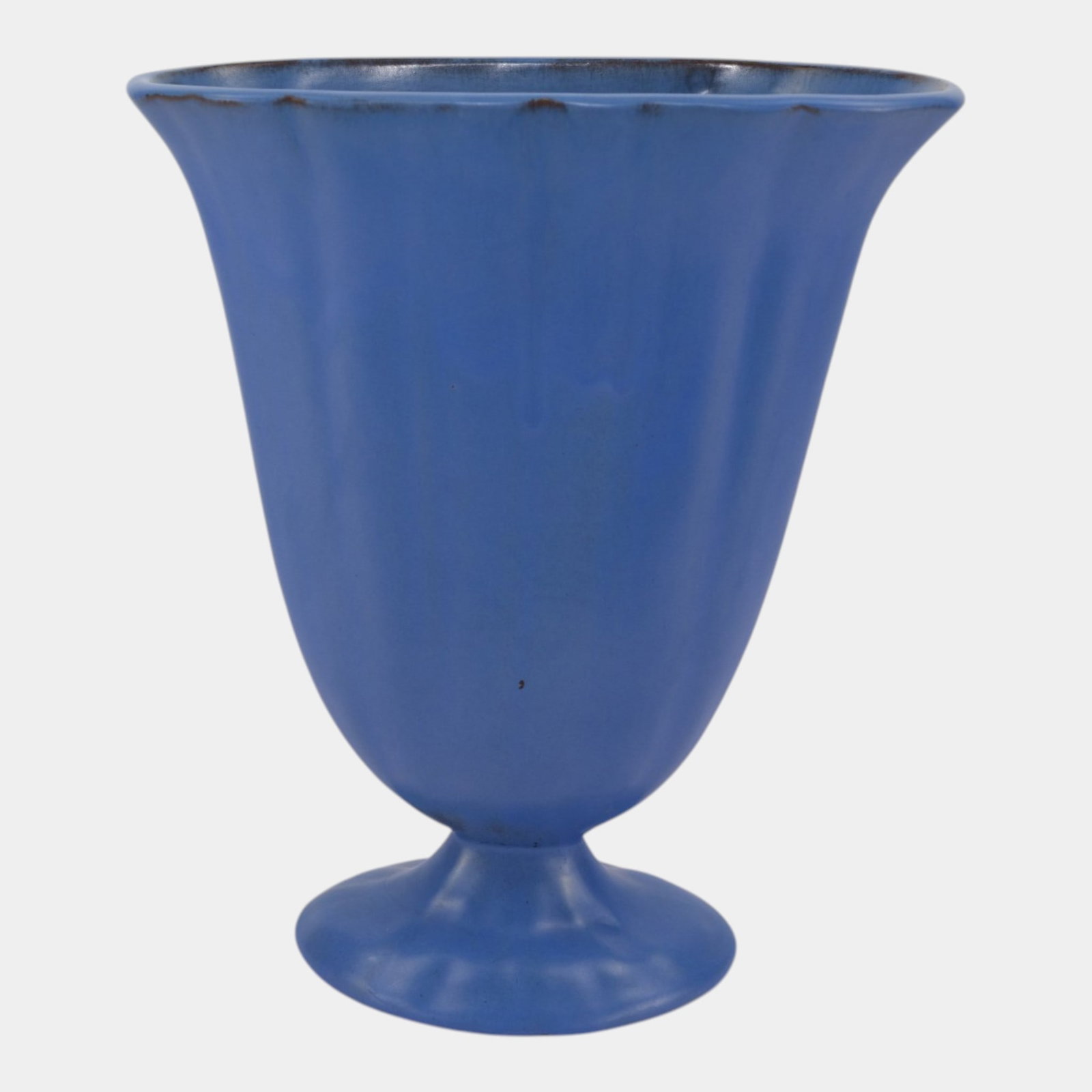 Catalina Island California Pottery 1930s Cobalt Blue Art Deco Footed Urn Form Ceramic Vase (1 of 3)