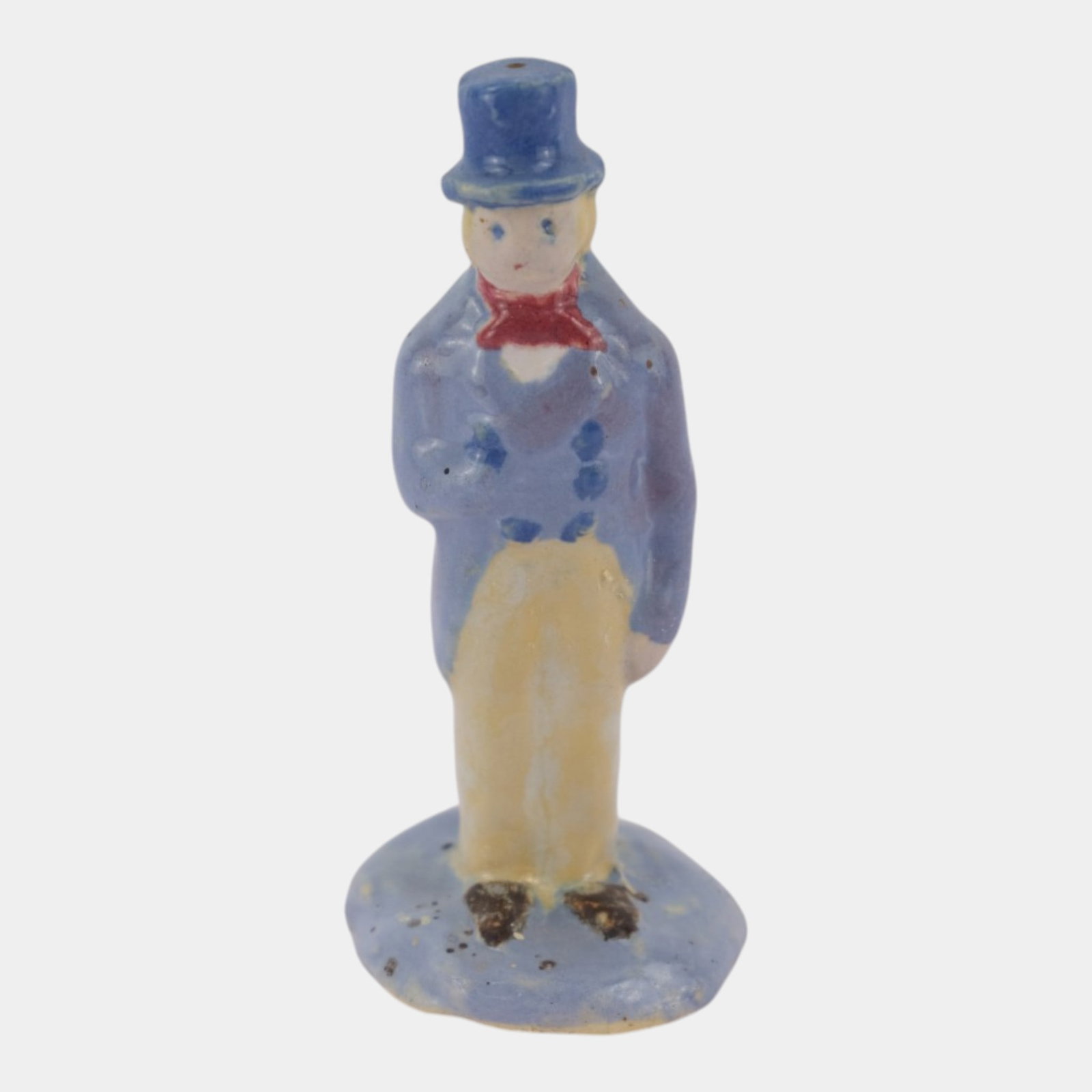 Overbeck 1911-1955 Folk Art Pottery Hand Crafted Gentleman In Top Hat Figurine: Professional, fast, and affordable in house shipping available for all items. For higher resolution images please visit bid.craftedauctions.com Overbeck 1911-1955 Folk Art Pottery Hand Crafted Gentlem