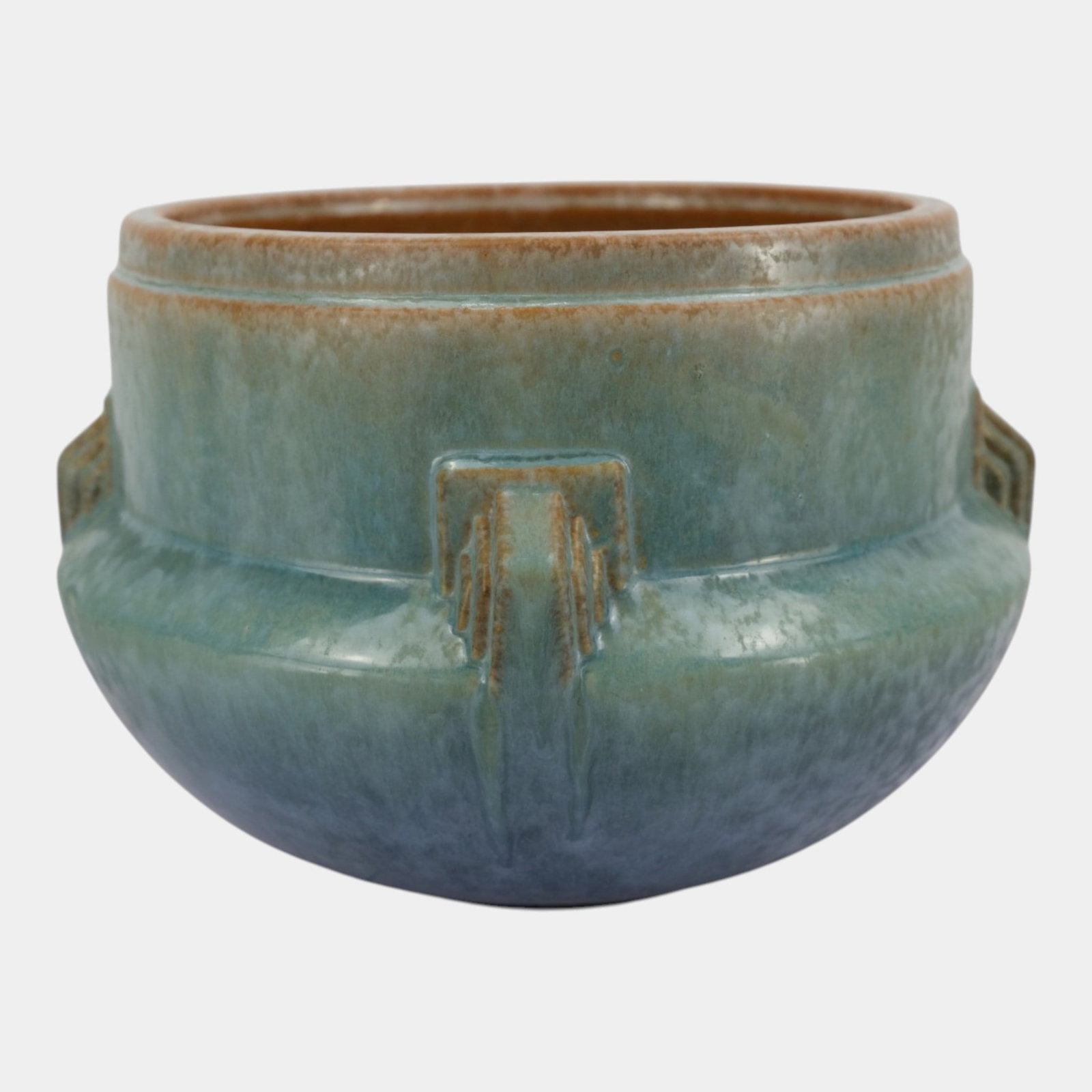 Roseville Artcraft Green Blue 1933 Vintage Art Pottery Ceramic Jardiniere Planter 629-7: Professional, fast, and affordable in house shipping available for all items. For higher resolution images please visit bid.craftedauctions.com Roseville Artcraft Green Blue 1933 Vintage Art Pottery C
