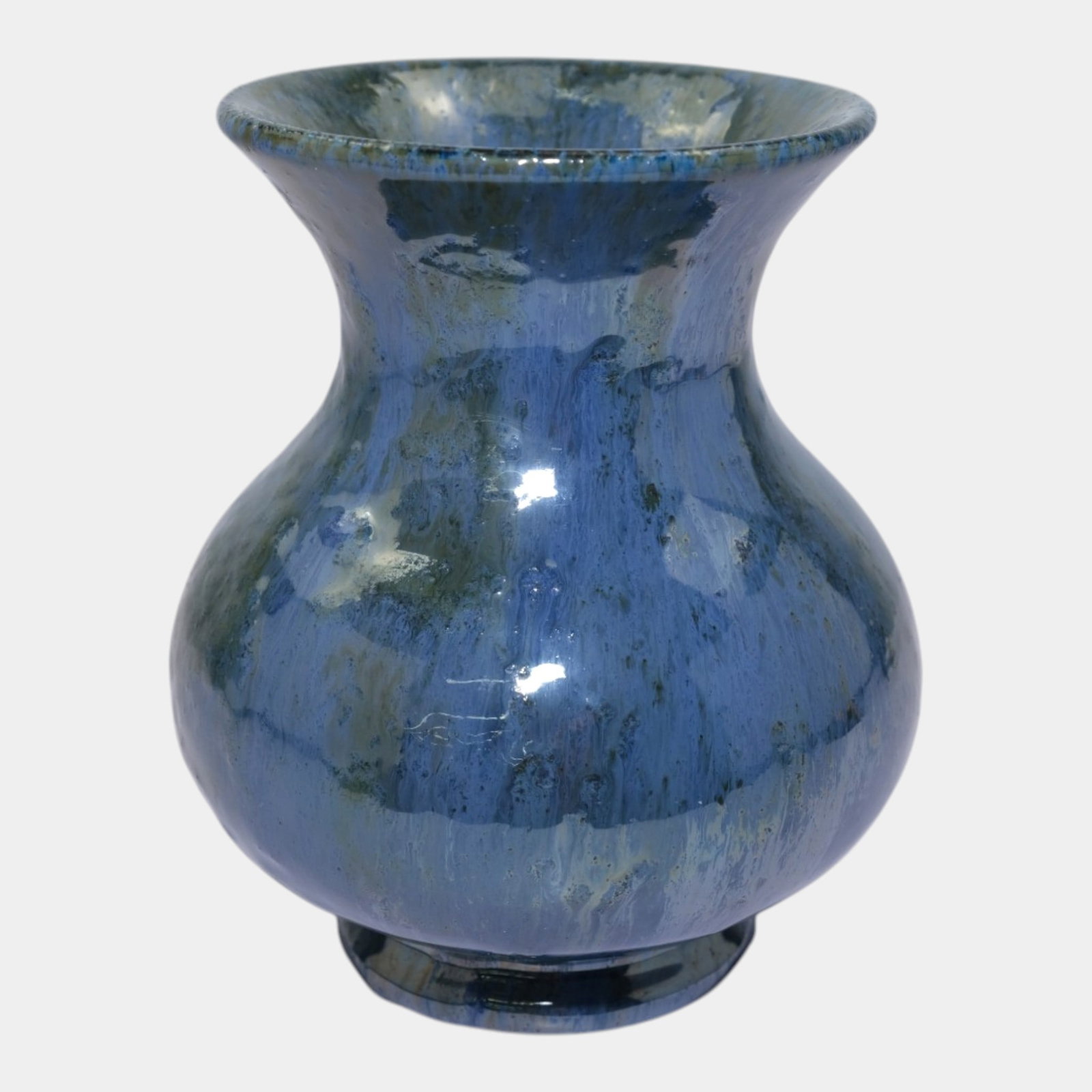 Fulper 1917-1923 Arts And Crafts Pottery Blue Green Metallic Luster Thick Glaze Ceramic Vase 563 (1 of 6)