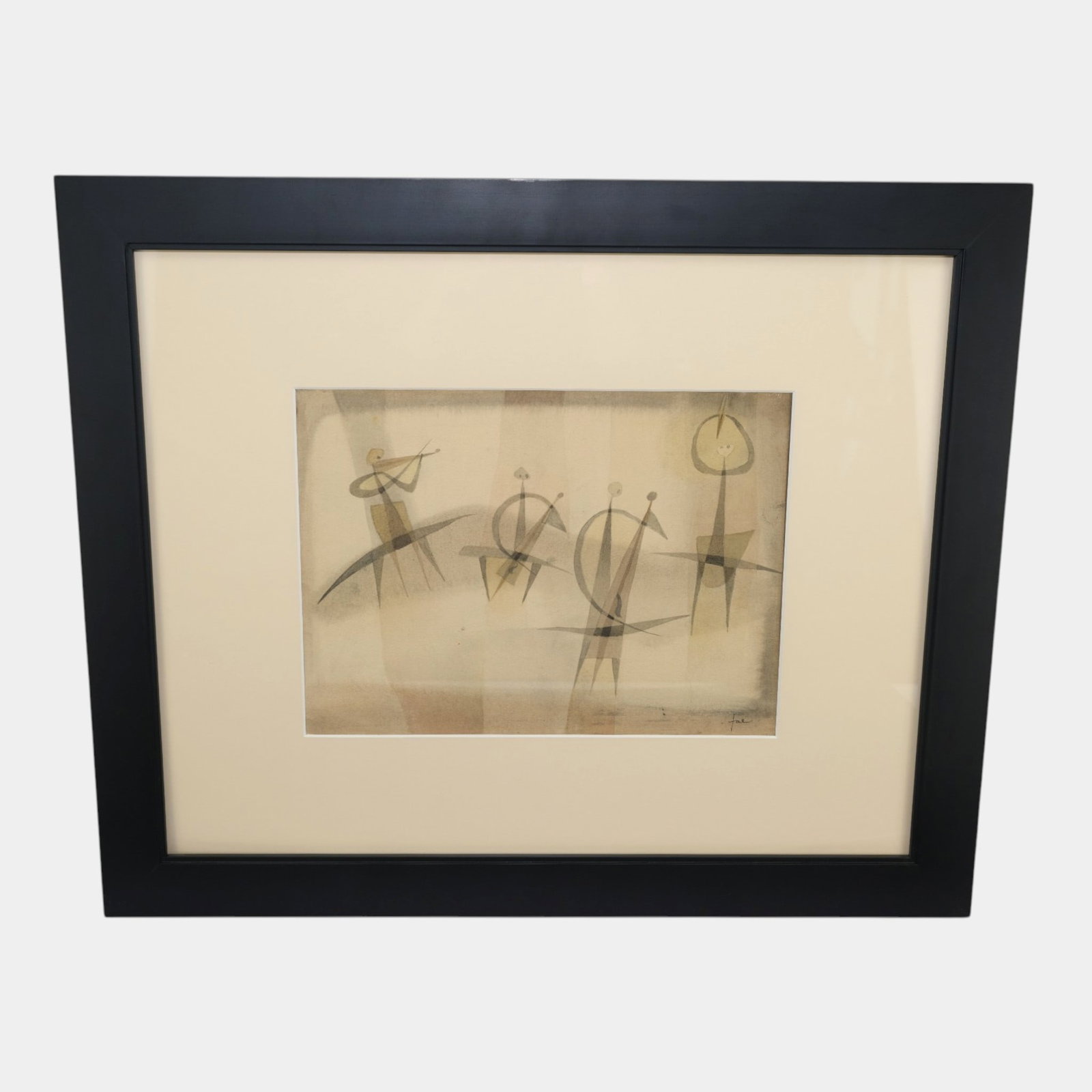 Hans Jaenisch (German, 1907-1989) Abstract Modernist Framed Watercolor Painting: Professional, fast, and affordable in house shipping available for all items. For higher resolution images please visit bid.craftedauctions.com Hans Jaenisch (German, 1907-1989) Abstract Modernist Fra