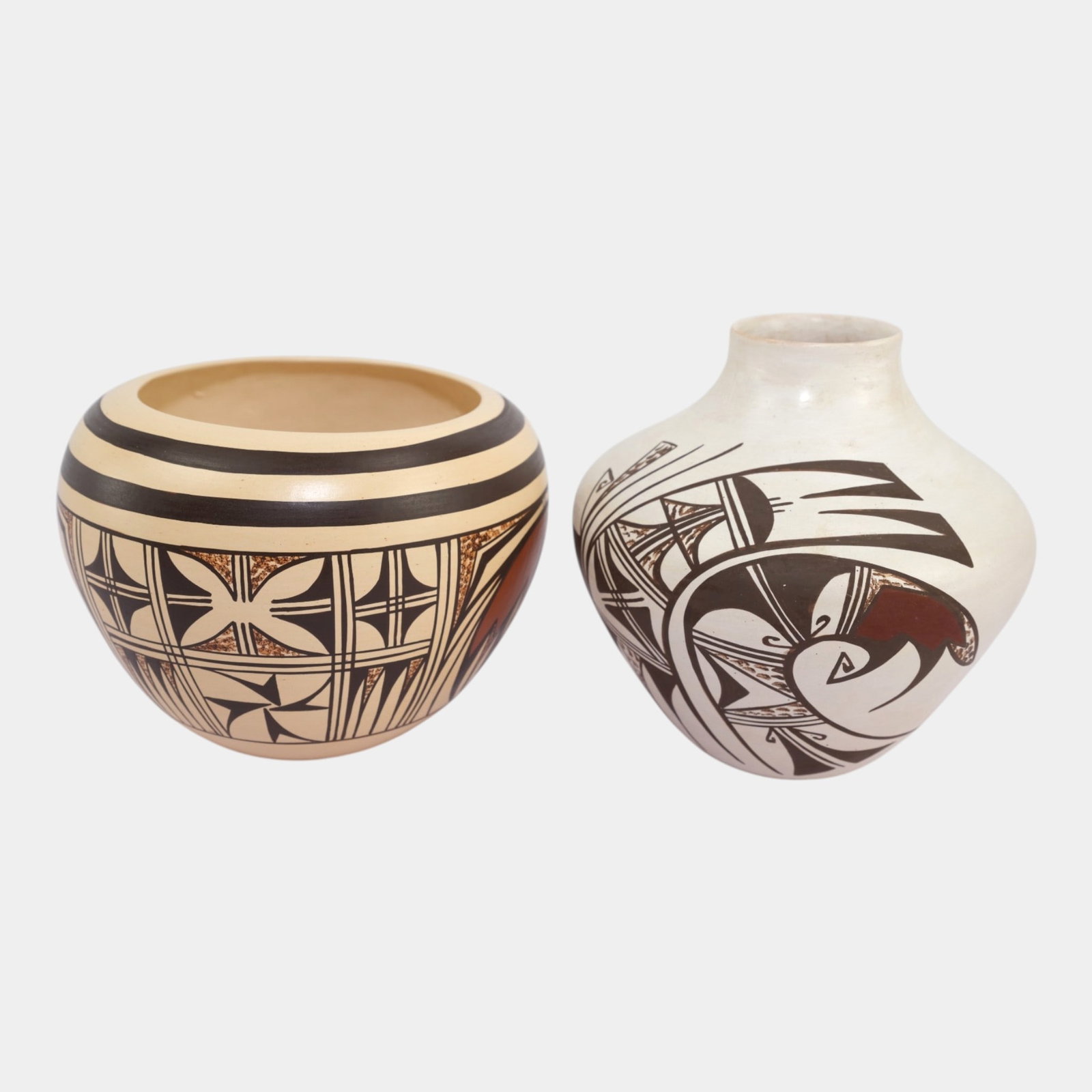 Dona Navasie Robertson Hopi Native American Polychrome Art Pottery Vase Jars (1 of 4)