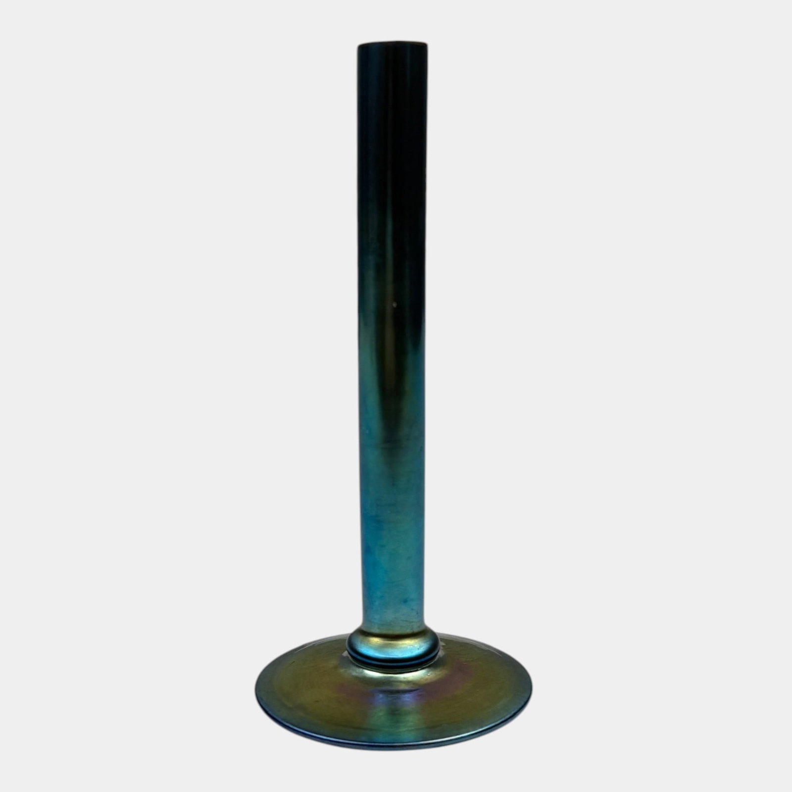 Steuben 1920s Art Deco Iridescent Blue Aurene Glass Stick Bud Vase (1 of 6)