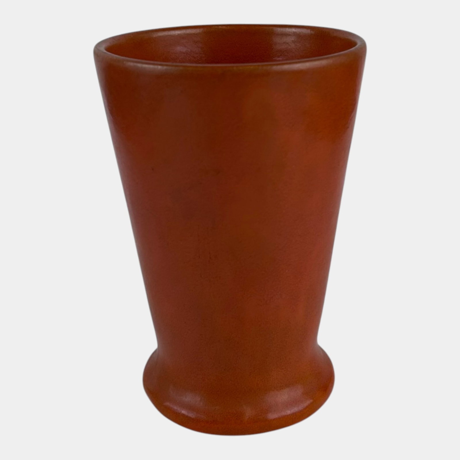 Catalina Island California Pottery 1930s Toyon Red Art Deco Footed Flared Body Vase: Professional, fast, and affordable in house shipping available for all items. For higher resolution images please visit bid.craftedauctions.com Catalina Island California Pottery 1930s Toyon Red Art D