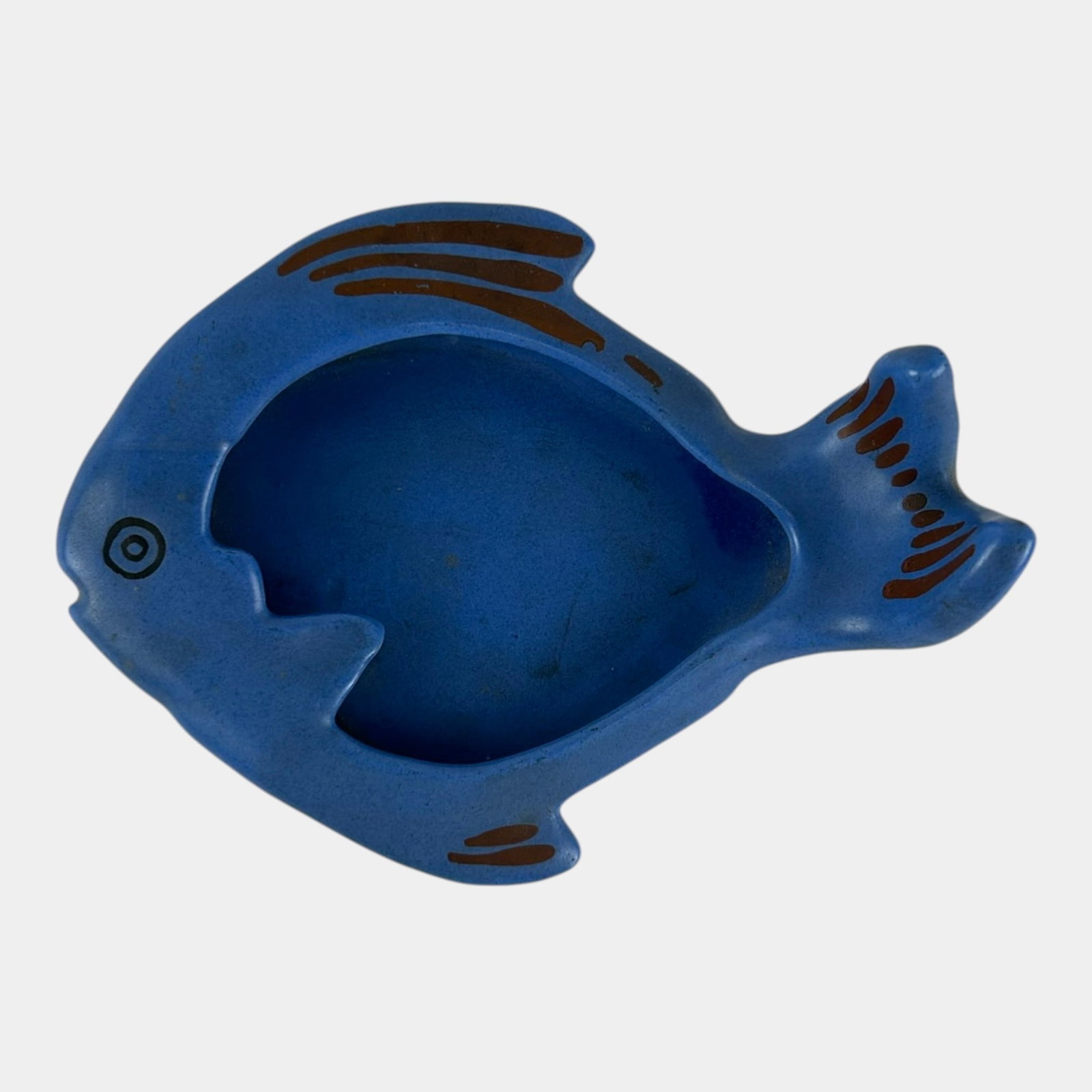 Catalina Island California Pottery 1930s Cobalt Blue Fish Figural Art Deco Ceramic Ashtray (1 of 4)