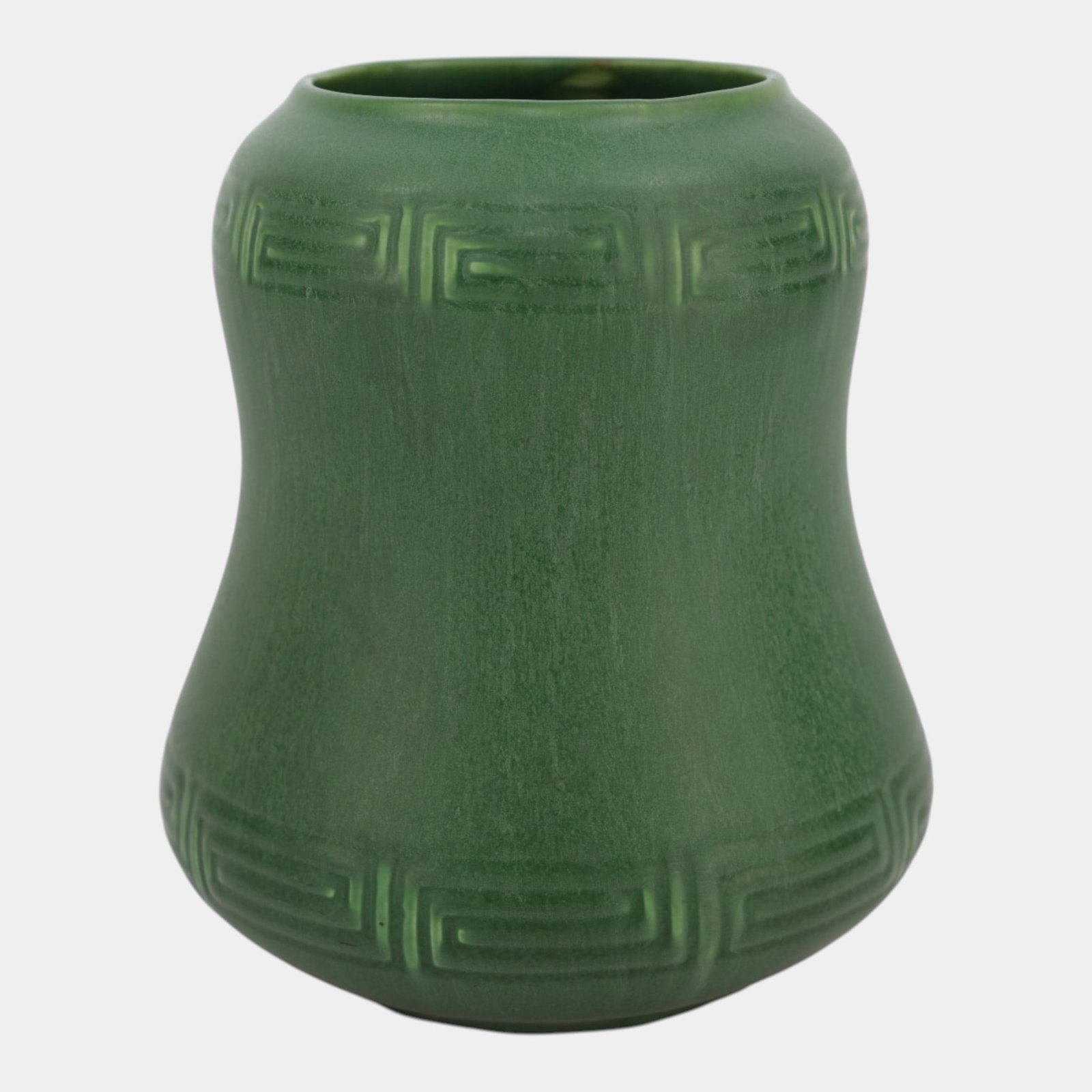 Hampshire Early 1900s Vintage Arts And Crafts Matte Green Green Key Ceramic Vase: Professional, fast, and affordable in house shipping available for all items. For higher resolution images please visit bid.craftedauctions.com Hampshire Early 1900s Vintage Arts And Crafts Matte Gree
